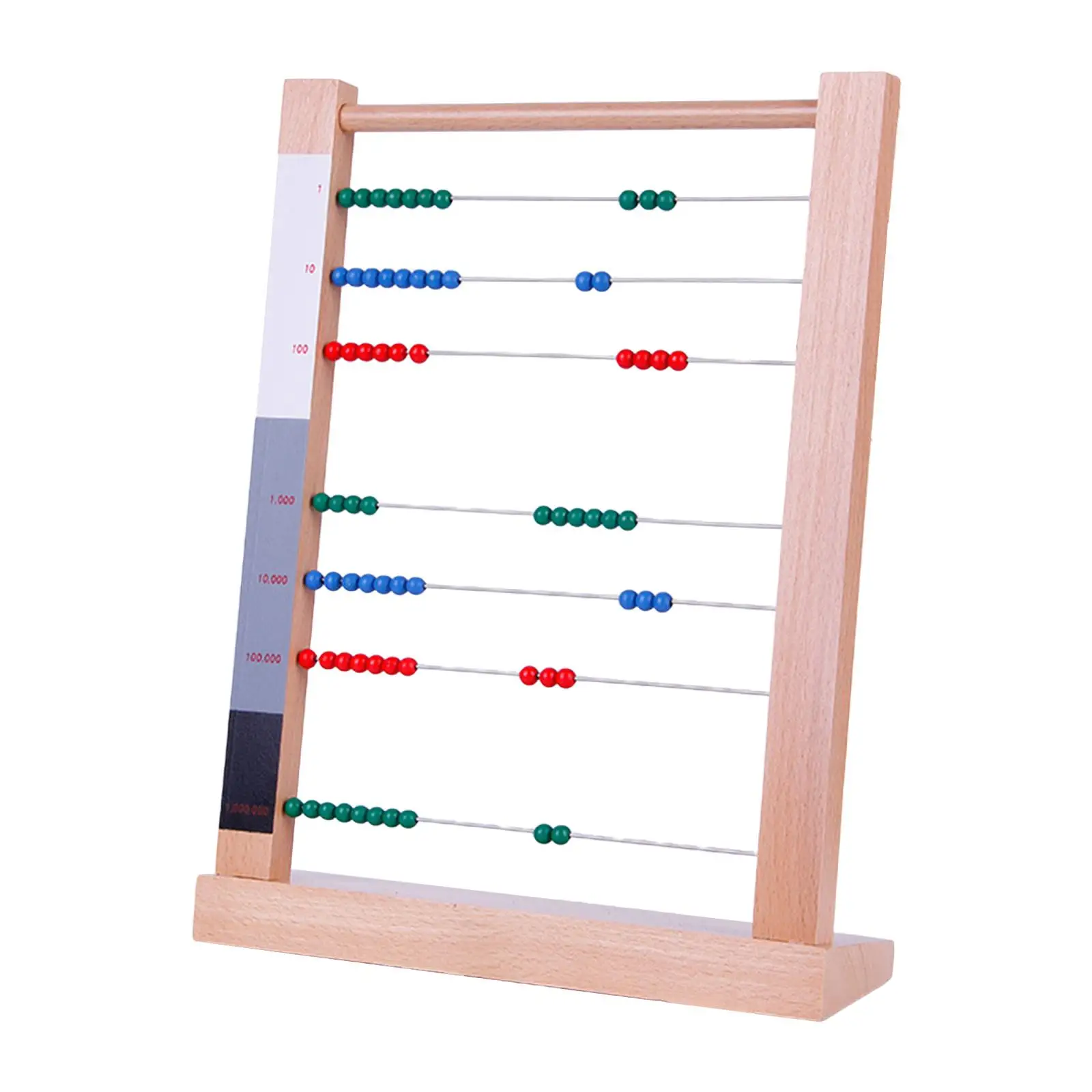 Wooden Abacus Wooden Small Bead Frame Mathematics Abacus 7 Rows Counting Frame for Preschool