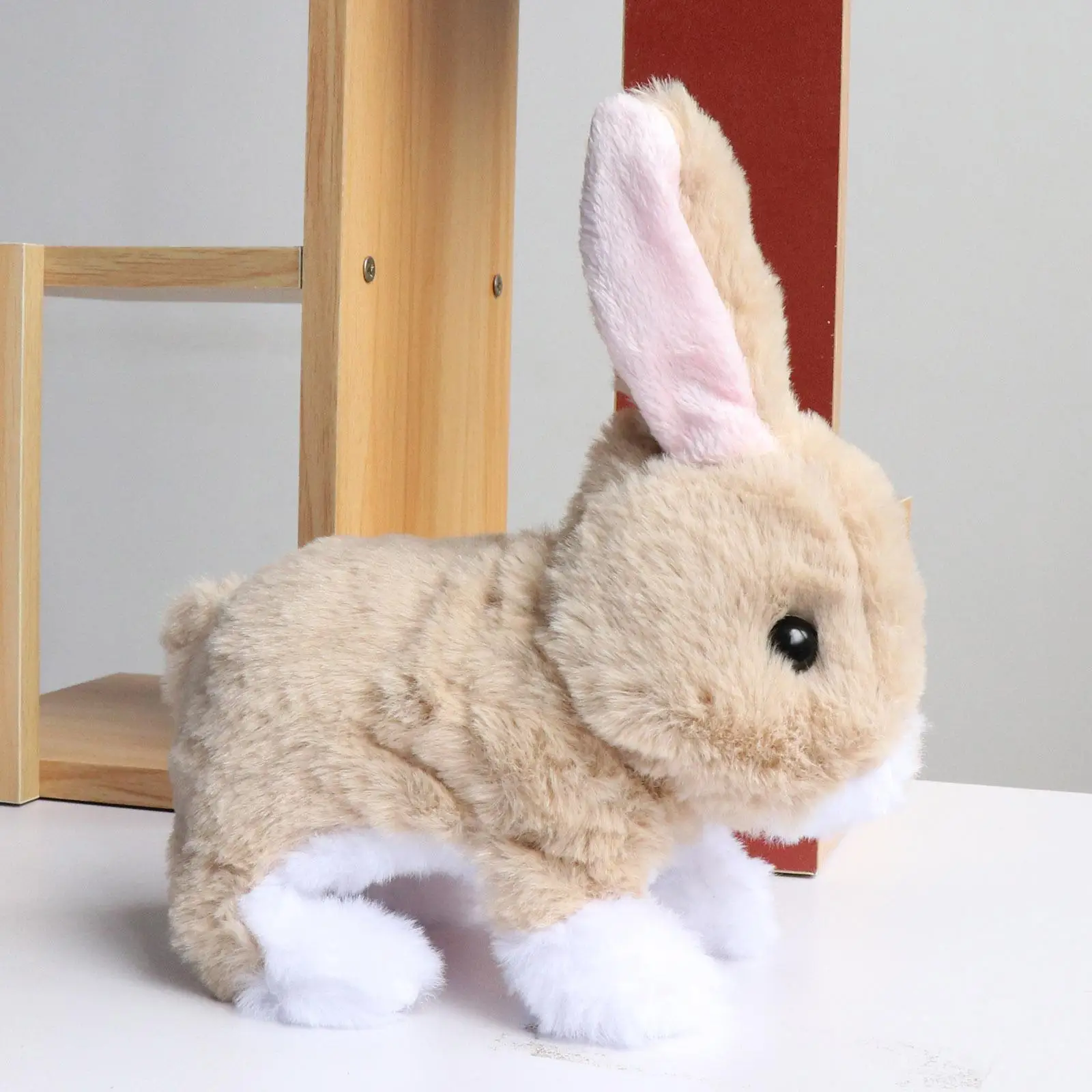 Electronic Pet Interactive Plush Fuzzy Rabbit - Electric Walking & Jumping