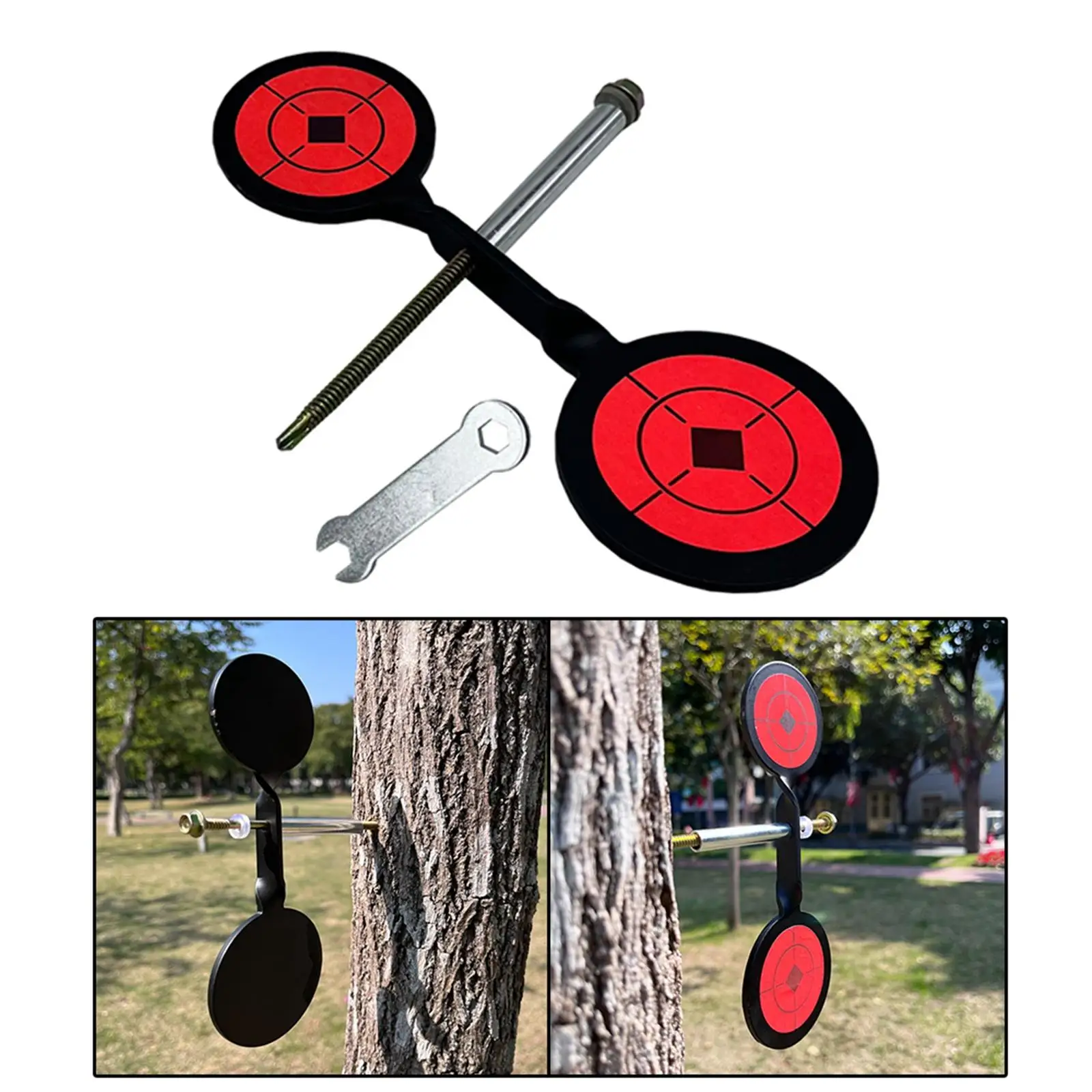 Shooting Target Reset Spinner 360 Degree Rotation Tree Mount Garden Yard Resetting Target for Practice Hunting Outdoor Training