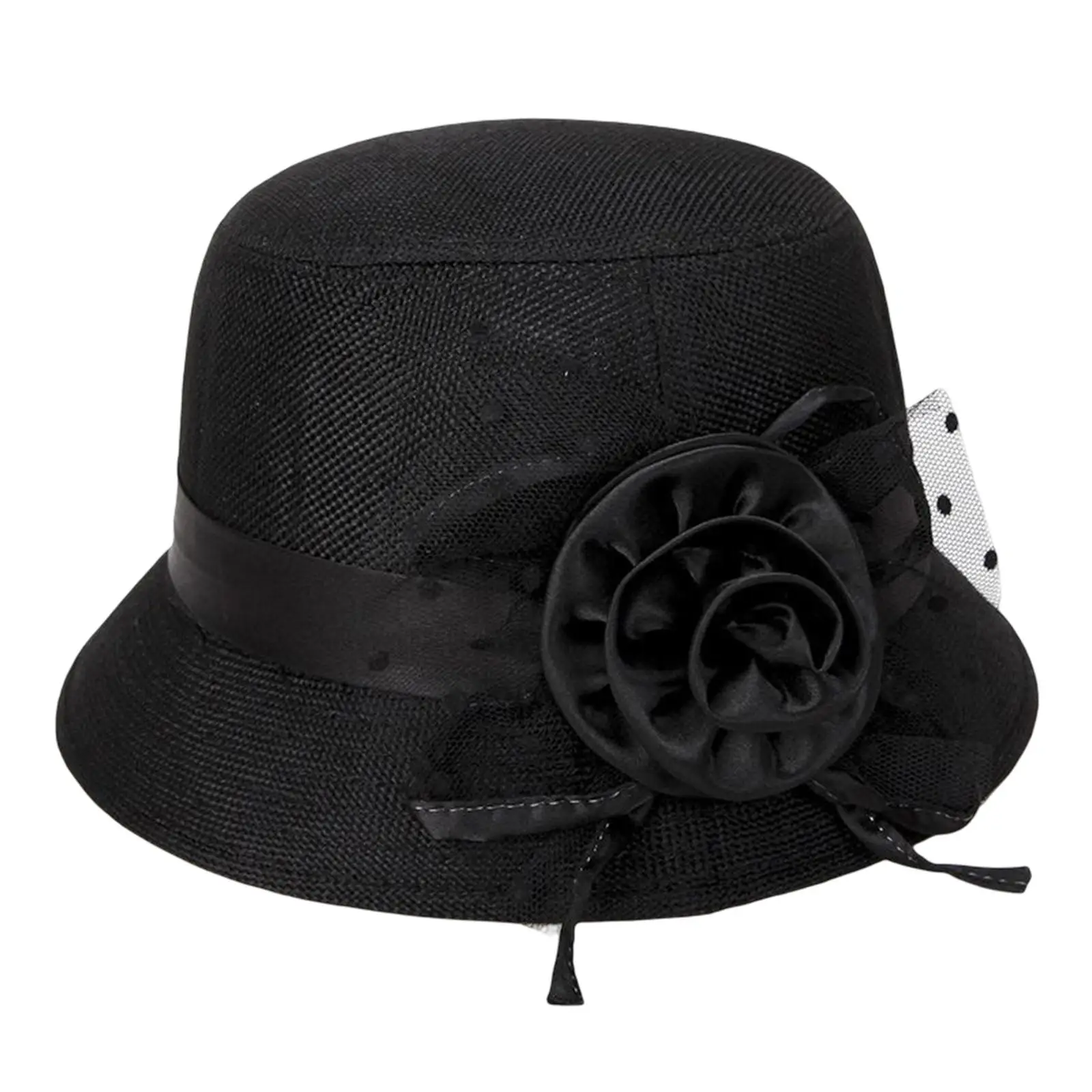 Women Top Hat Sunhat Decoration Sun Protection with Bow for Outdoor Costume