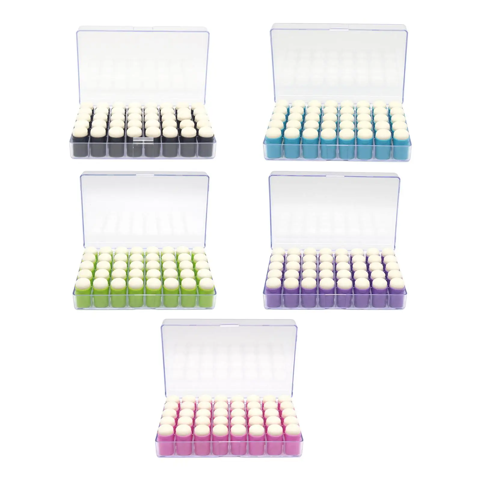 40Pcs Finger Sponge Daubers Blending Sponge for Drawing with Storage Box for Ink Crafts Arts Craft Card Making Chalk Tool