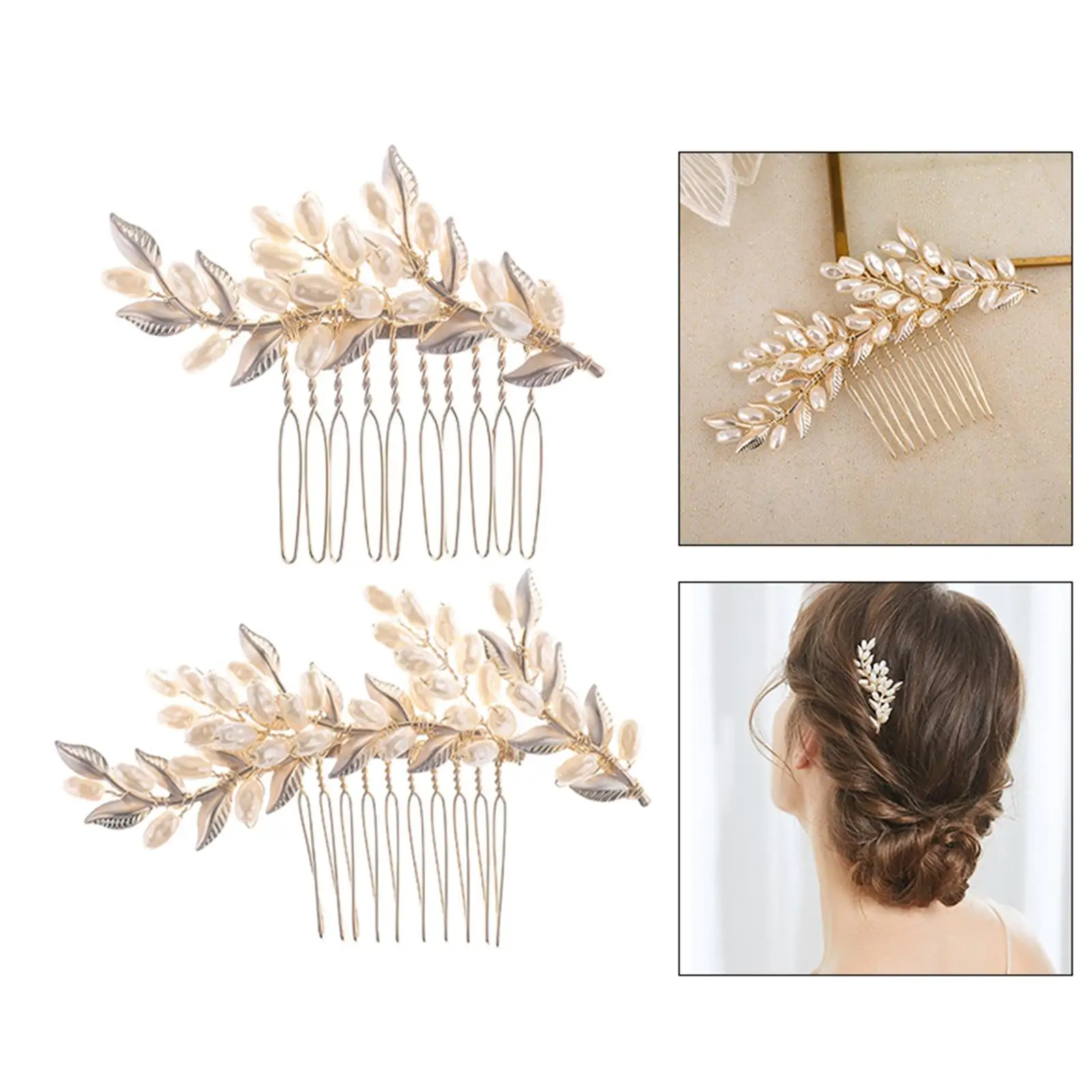 Women Hair Comb Handmade Leaf Clip Pin Jewelry for Festival Beach Brides