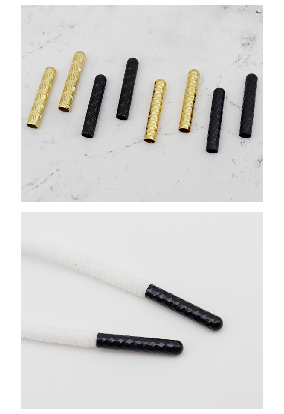 4 stücke/1 Set Neue 4x22mm Crescent Close Mund Typ Schnürsenkel Metall Aglets Tipps DIY Nahtlose kleidung Schnürsenkel Ende Kopf Schuh Dekorationen – Detail 9