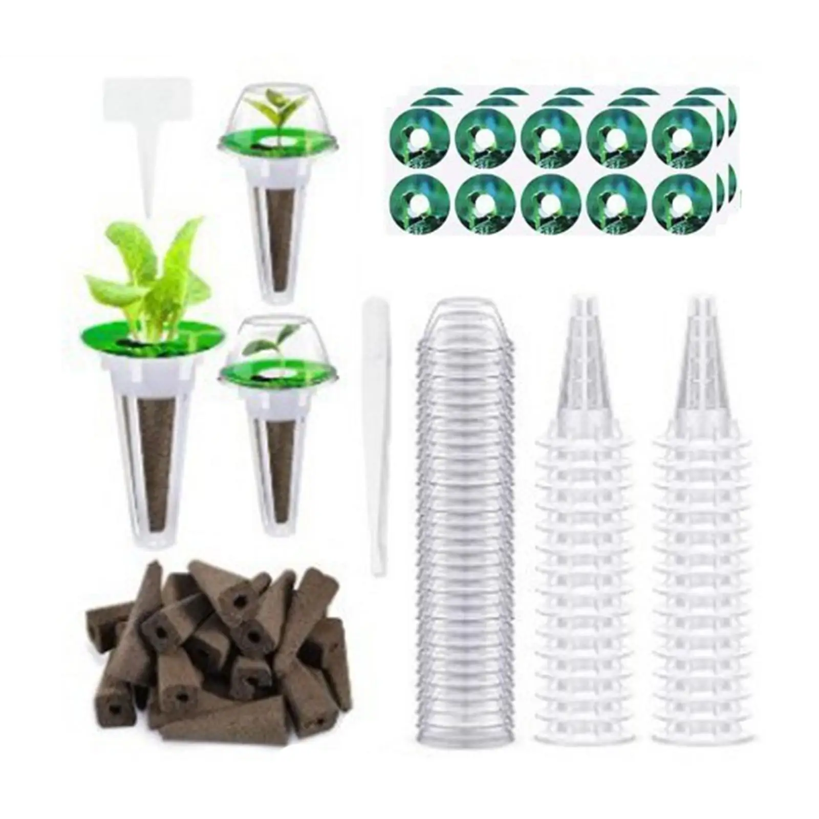 Hydroponics Mesh Net Cups Replacement Containers 24 Piece Set Slotted Mesh Net Garden Slotted Cups for Orchids Aquaponics Garden