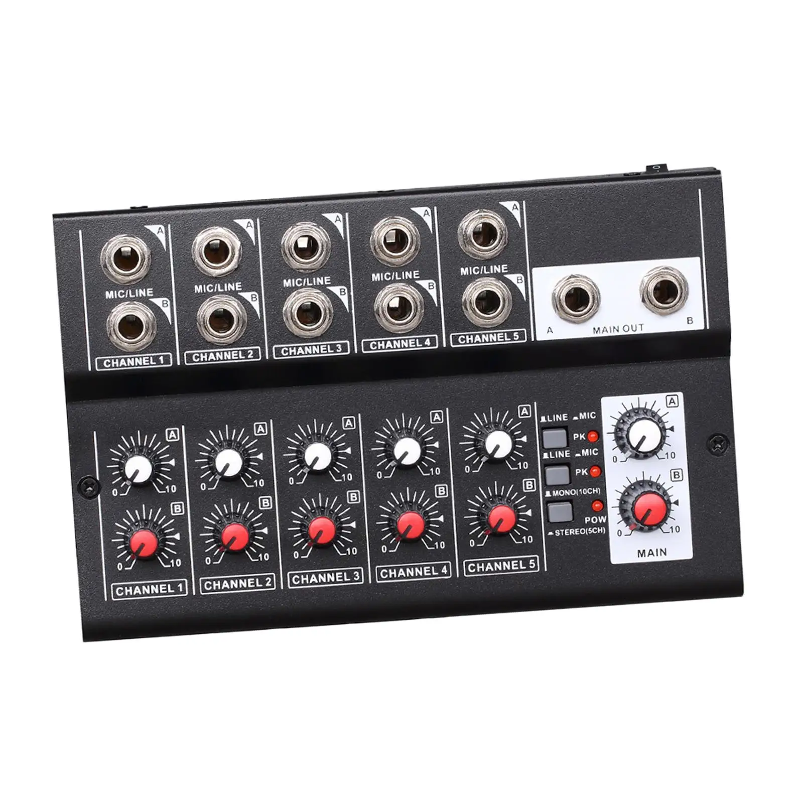 Mic Mixer Audio Sound Mixing Board 10 Channel US Standard Plug for Live Broadcast ,Supporting Mono or Stereo Switch Durable