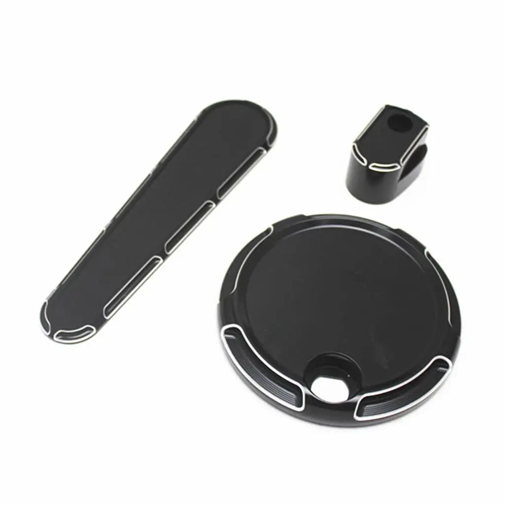 1 Set of 3 Pieces Aluminum  Covers for  Electra Glide 2008-2013 Black B