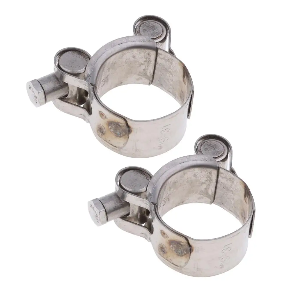 2X Universal 29-31mm Motorcycle Exhaust Pipe Clamp Caliper - Stainless Steel