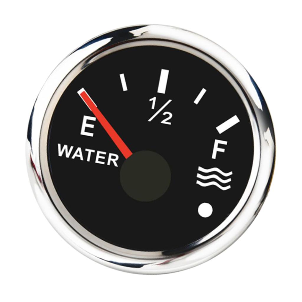 Water Tank Gauge Boat RV Water Level Gauge 240-33 OHMS Black/Chromed