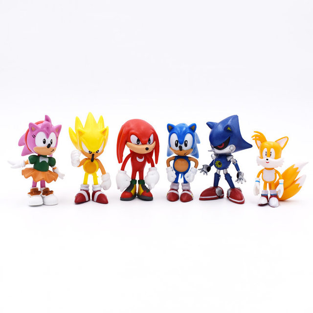 Cartoon Sonic Action Figure Game, brinquedos de boneca Hedgehog, juntas  fofas, Echidna Tails, ornamento modelo, decoração do bolo, presentes para  meninos, 6 peças - AliExpress