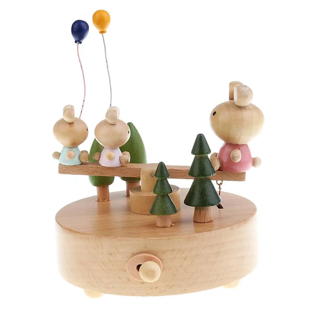 Wood Musical Box Customized Gift for Friends Lover Children - Plays ``Castle In The Sky`` Song