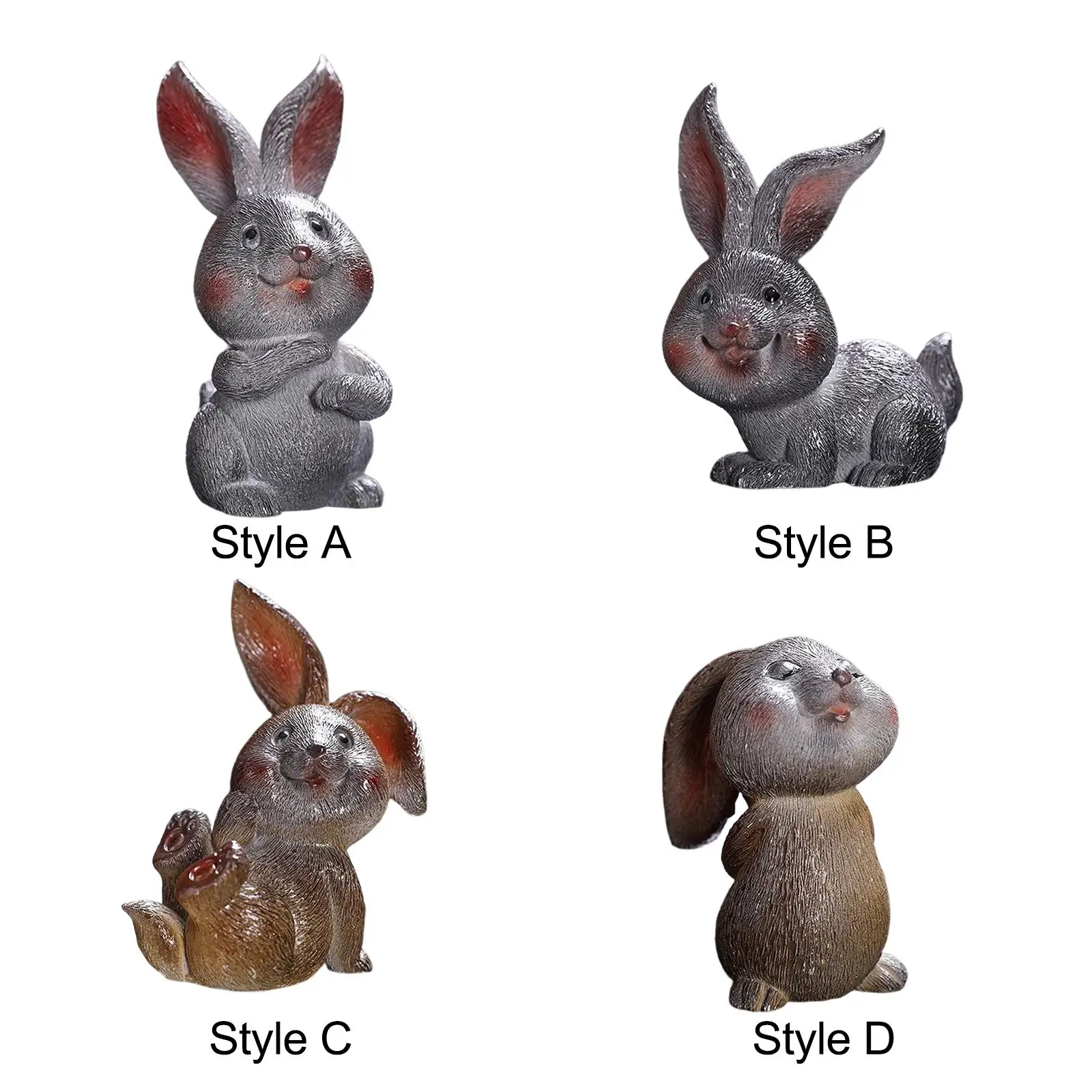 Color Changing Tea Pet Kung Fu Tea Ornament Water Tray Accessories Bunny Figurine for Tea Set Gift Desk Home Ceremony Decoration