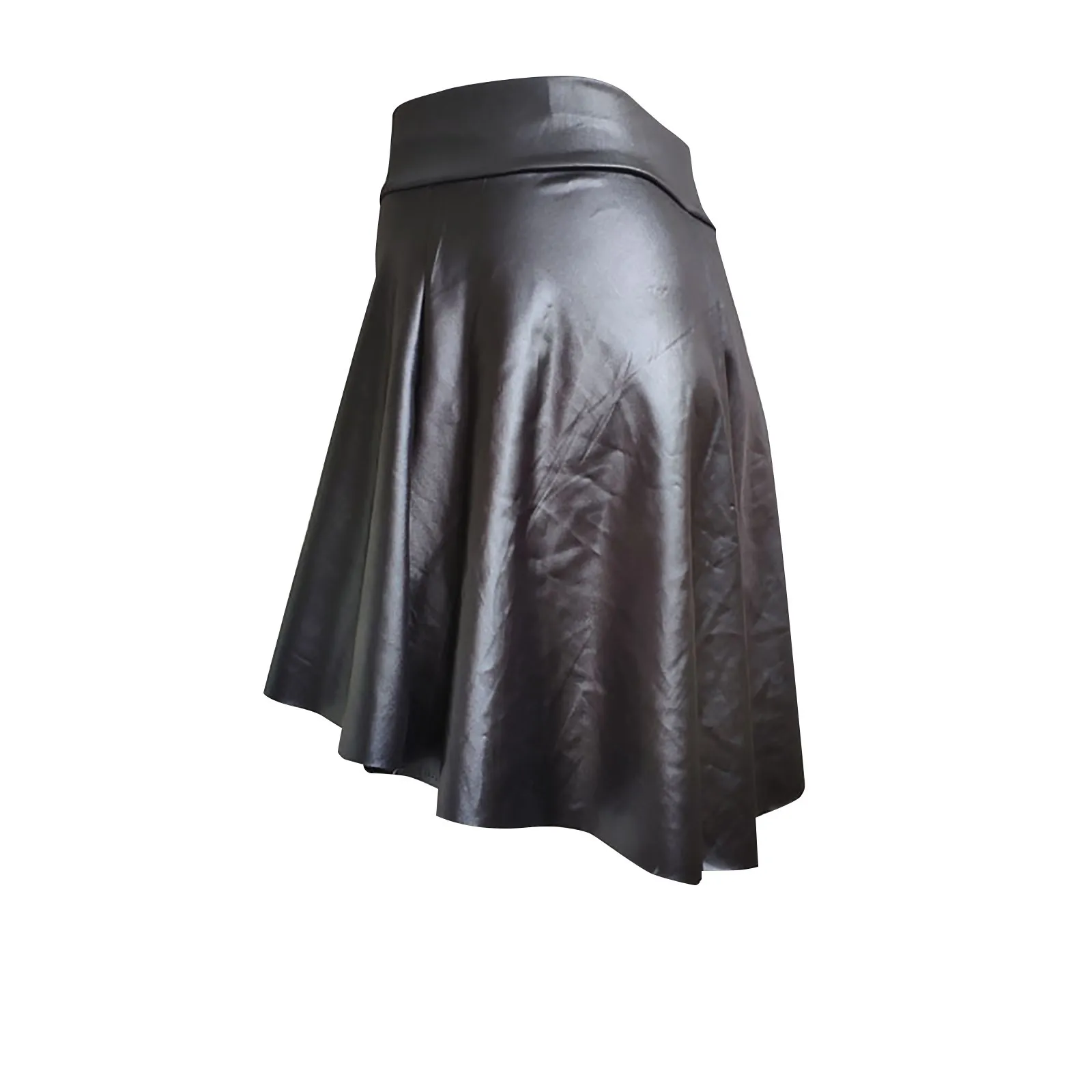 Women'S Fashion Solid Color Leather Sexy Elastic Waist Irregular Hem A-Line Short Skirt Kawaii Skirts For Women Mini Skirt Y2k