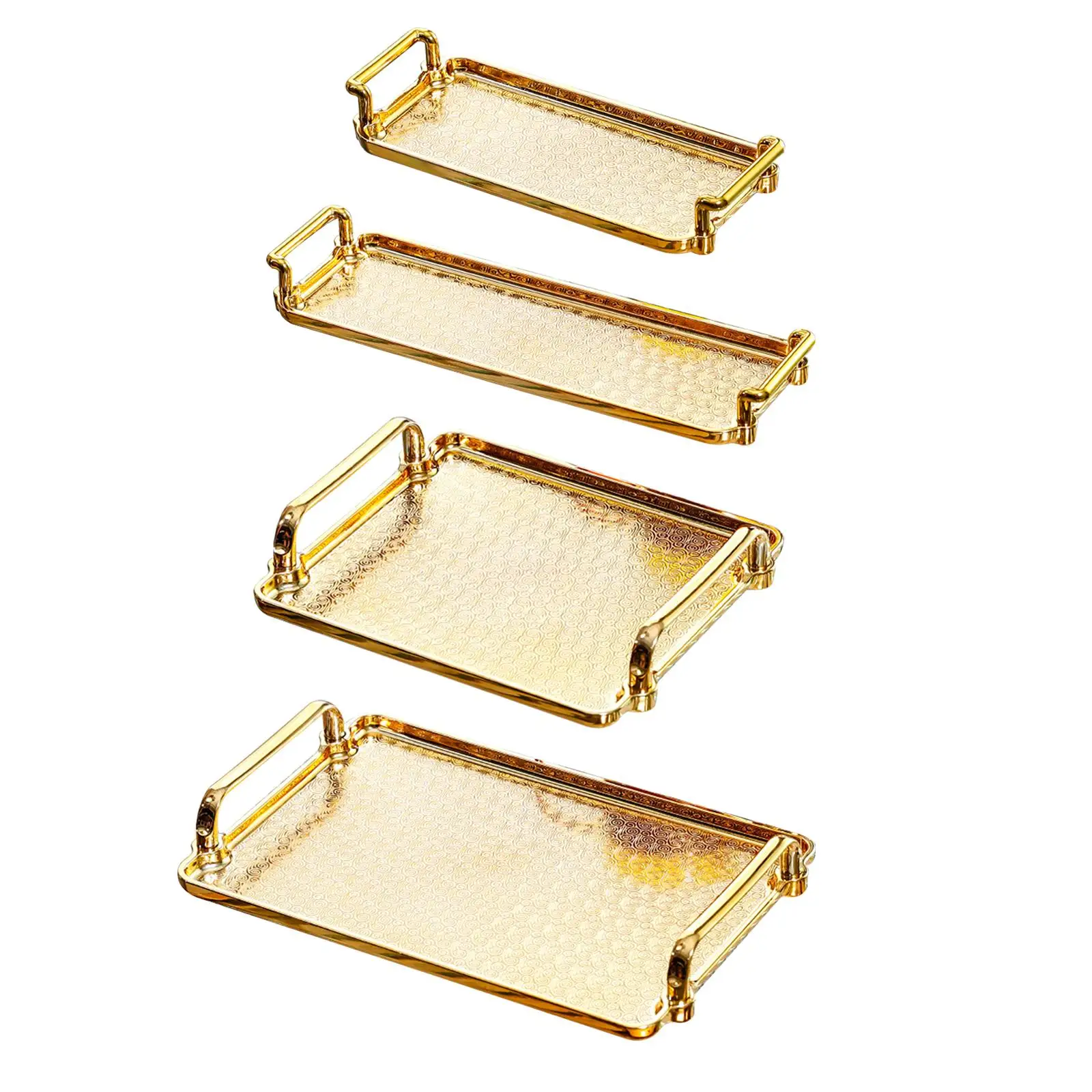 Serving Tray with Handles Rectangle Plating for Party Living Room Organizer
