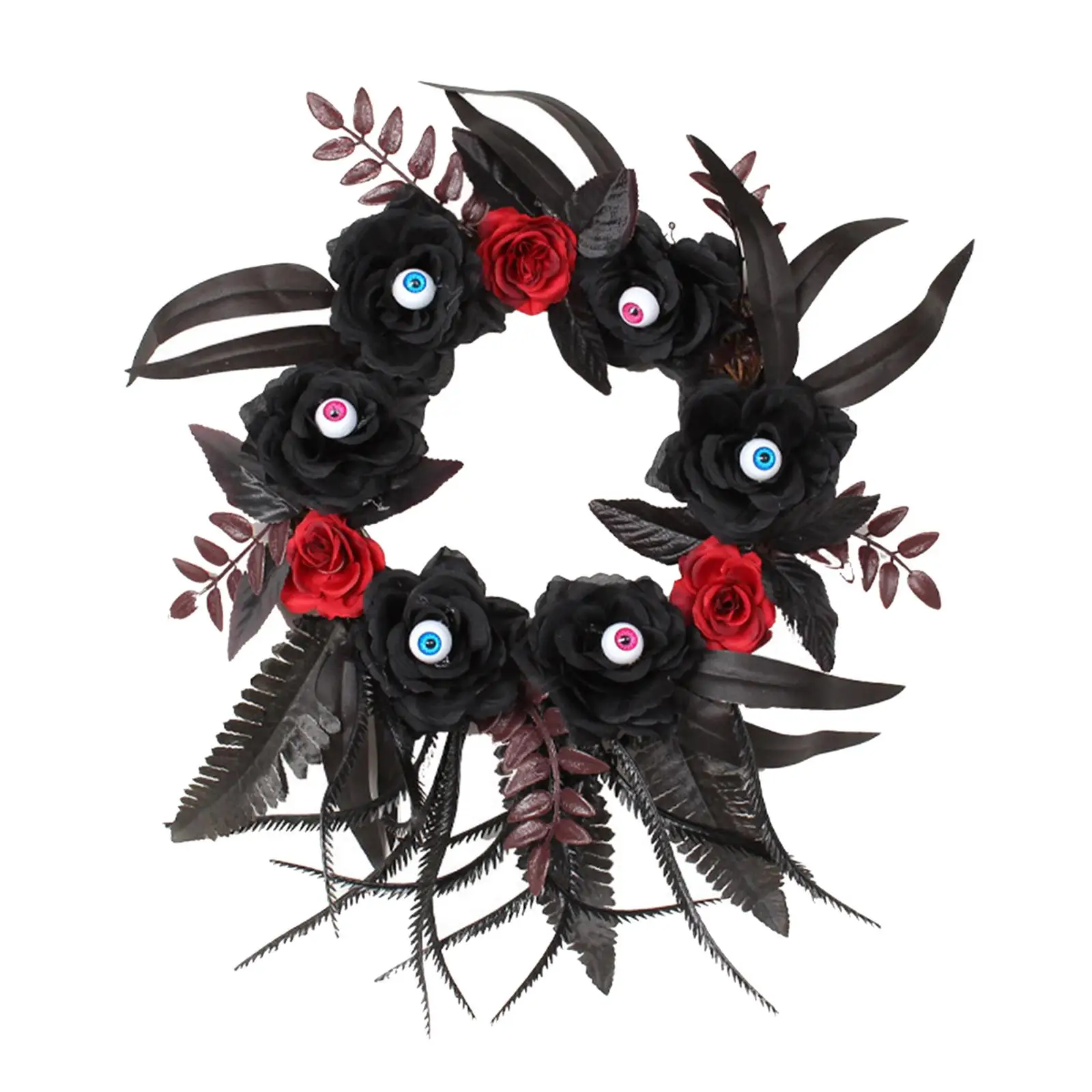 Halloween Wreath Hanging Ornament Decorative Front Door Wreath Outside for Dining Room Decorations Cafe Restaurant Haunted House