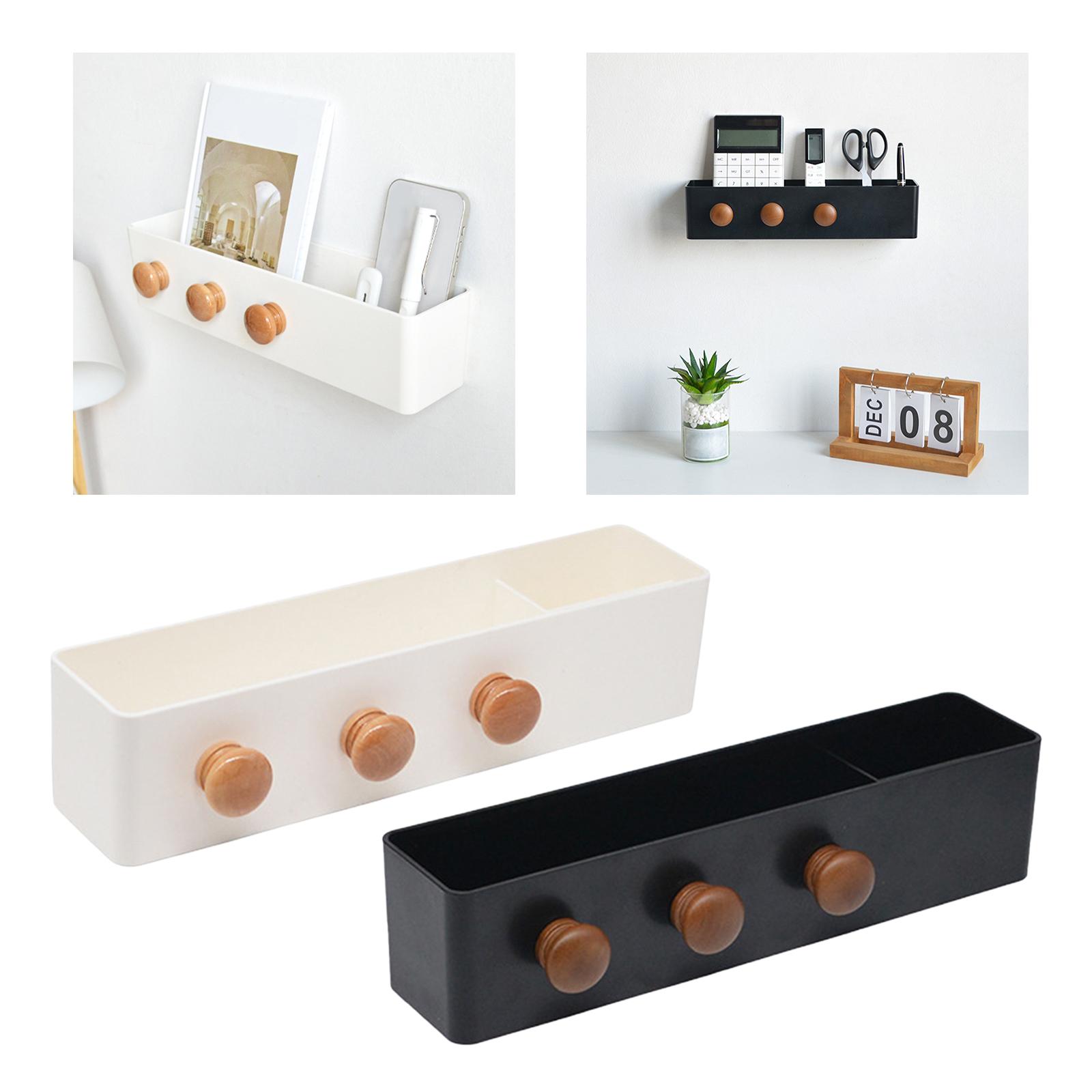 Wall Mounted Key Holder with 3 Hooks Space-Saving Organizer Wall Hanger for Entrance Entryway Home Behind Door Porch
