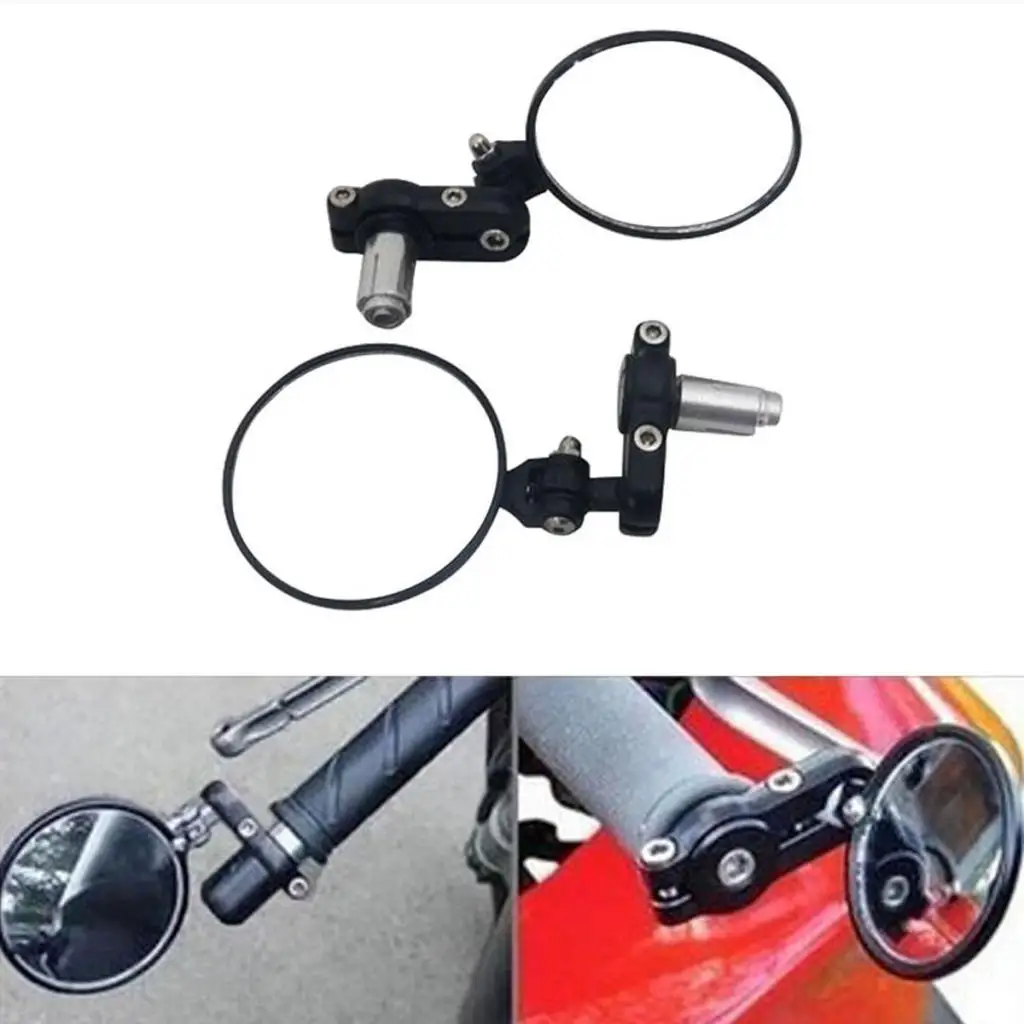 Universal Motorcycle Mirrors 7/8 inch 22mm - Round Folding Bar End Side Mirror for Harley Cruisers Touring Scooter and More