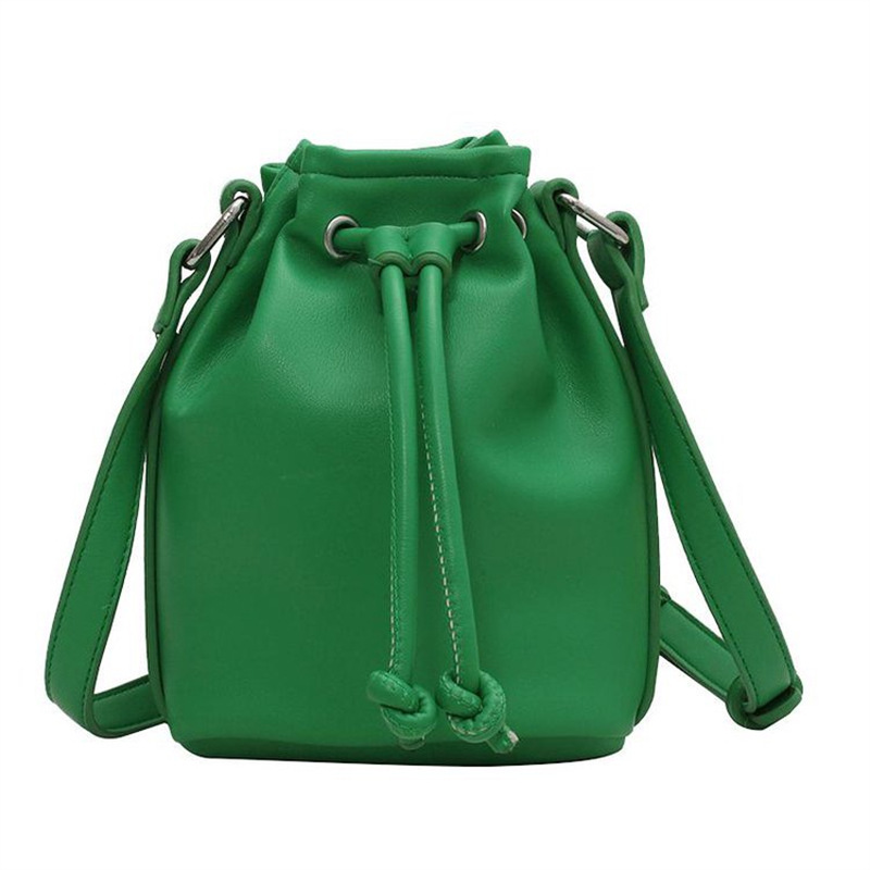 PU para mulheres, mini balde, bolsas crossbody,