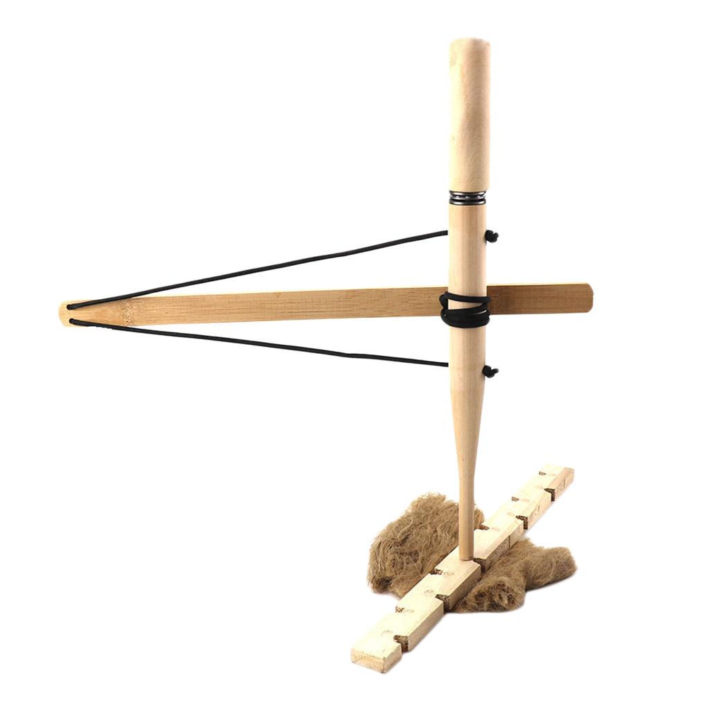Bow Drill Fire Set Primitive Wood  Kit Outdoor Survival Tool