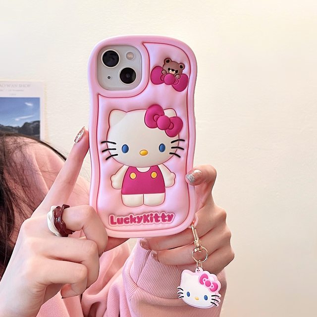 【新品未使用】Hello Kitty Sticker Case iPhone15 Hello Kitty Sticker Case, Cartoon Phone Case, iPhone 15 Pro