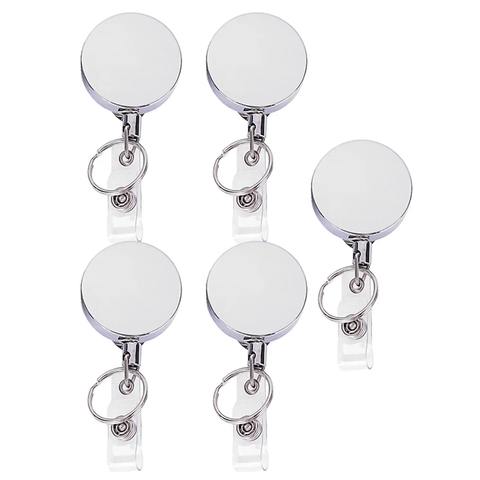 5Pcs Retractable ID Badge  ID Badge Reels for Office Worker  