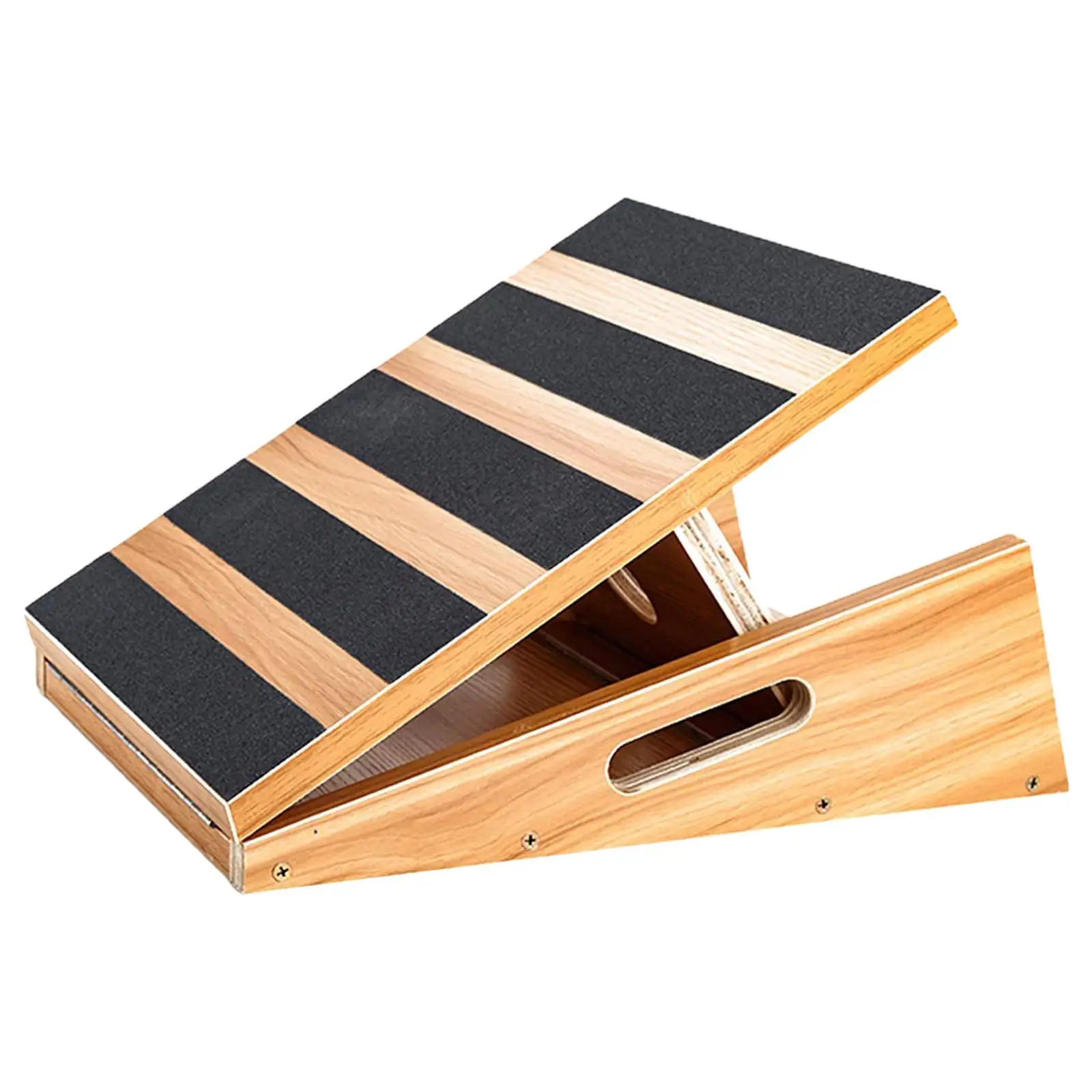 Wooden Yoga Foot Calf Stretcher Slant Board Adjustable 5 Level Anti Slip