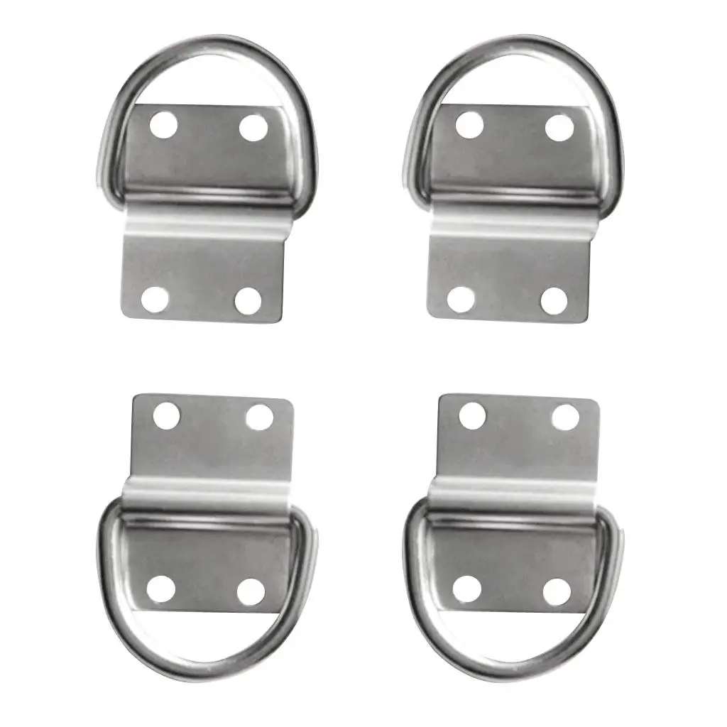 4x Lashing & Staple Cleat for Trailers Horsebox Boat Rope