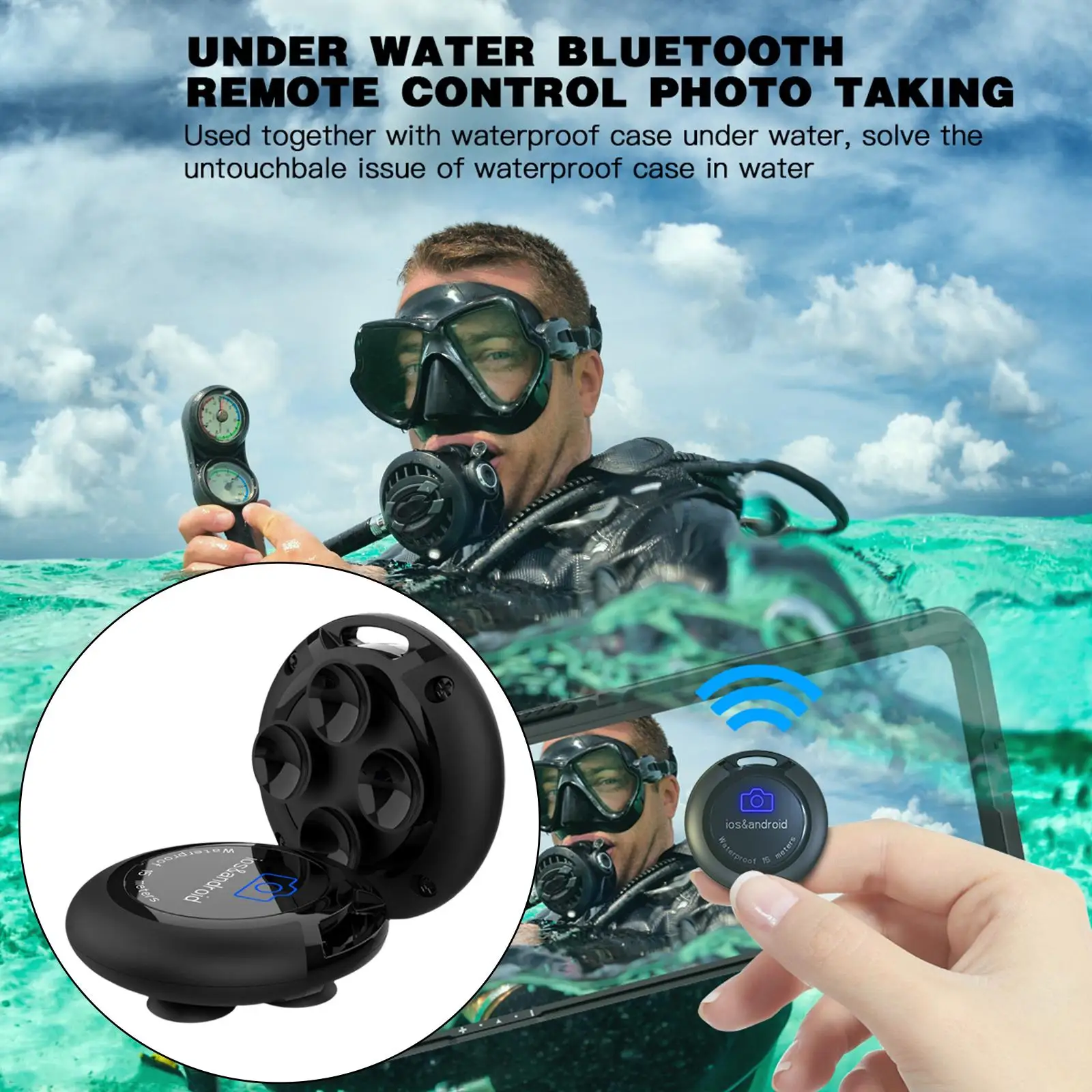 Waterproof Bluetooth Remote Control Button for Photos for Android  