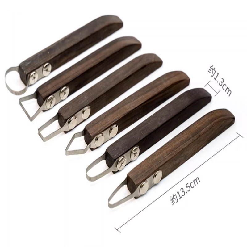 Description Picture 6 of itemCeramic Teapot Handle Scraper Replaceable Knife Head Polymer Clay Trimming Texture Ring Knife Carving Pottery Tool