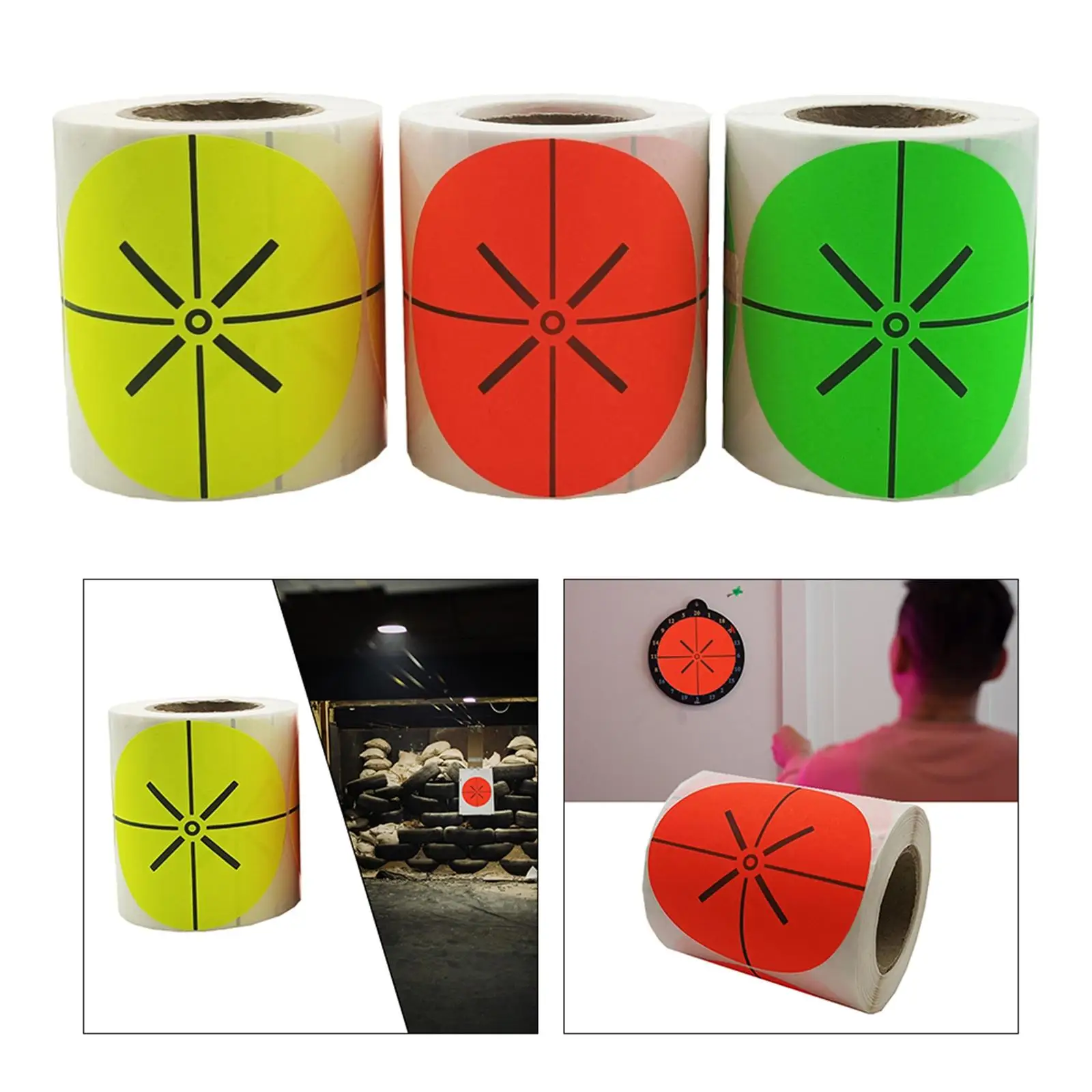 200Pcs Round Shooting Targets, Paper Targets High Visibility Adhesive Target Stickers