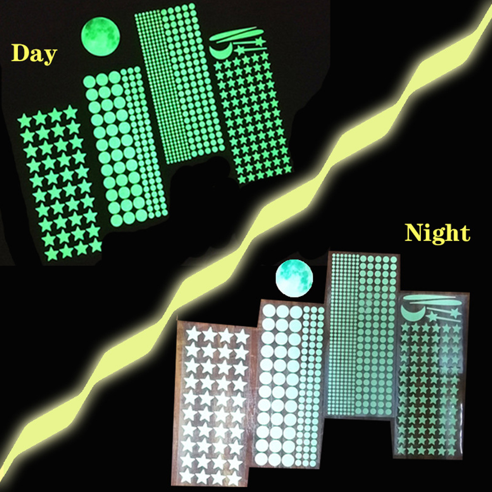 Description Picture 3 of item637Pcs Glow In The Dark Star Stickers Luminous Moon Wall Decals Ceiling Sticker Glowing Wall Decorations for Kids Bedroom