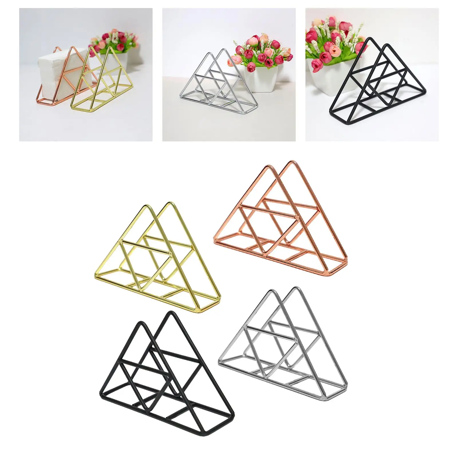 Iron Tabletop Paper Napkin Holder Stand Organization Paper Napkin Holder for Indoor Outdoor Use Party Picnic Table Restaurant
