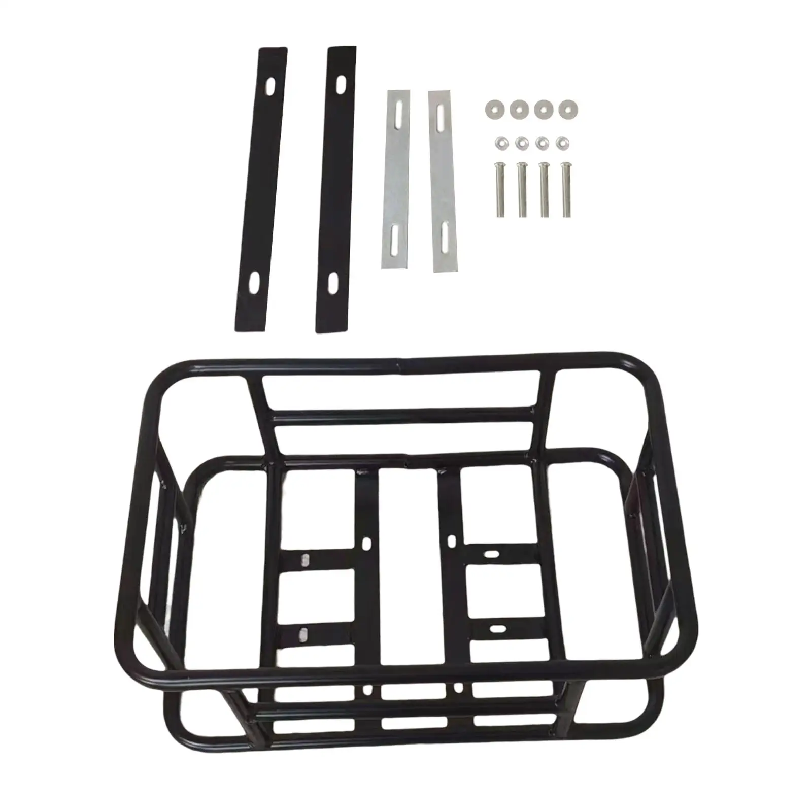 Metal Front Bike Basket Rear Bicycle Basket Rainproof Cycling Detachable Front Rear Hanging Bike Cargo Rack for Kids Road Bikes