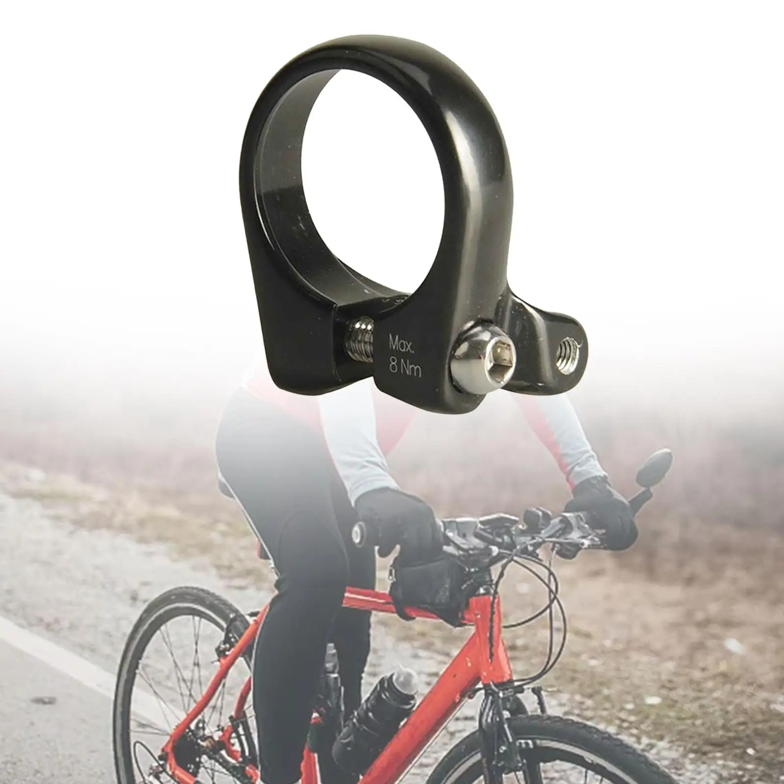 Bike Rear Rack Mount Adapter for 30.8/30.9mm Seat Post Lightweight with Screws for Road