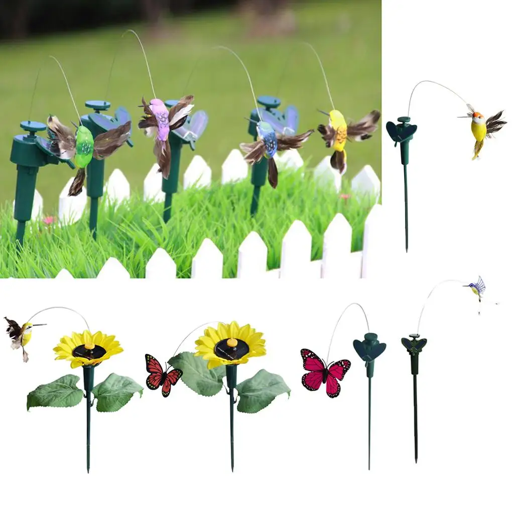 3D Solar Powered 3D Butterfly Stakes Yard Garden Plant Pot Flower Bed