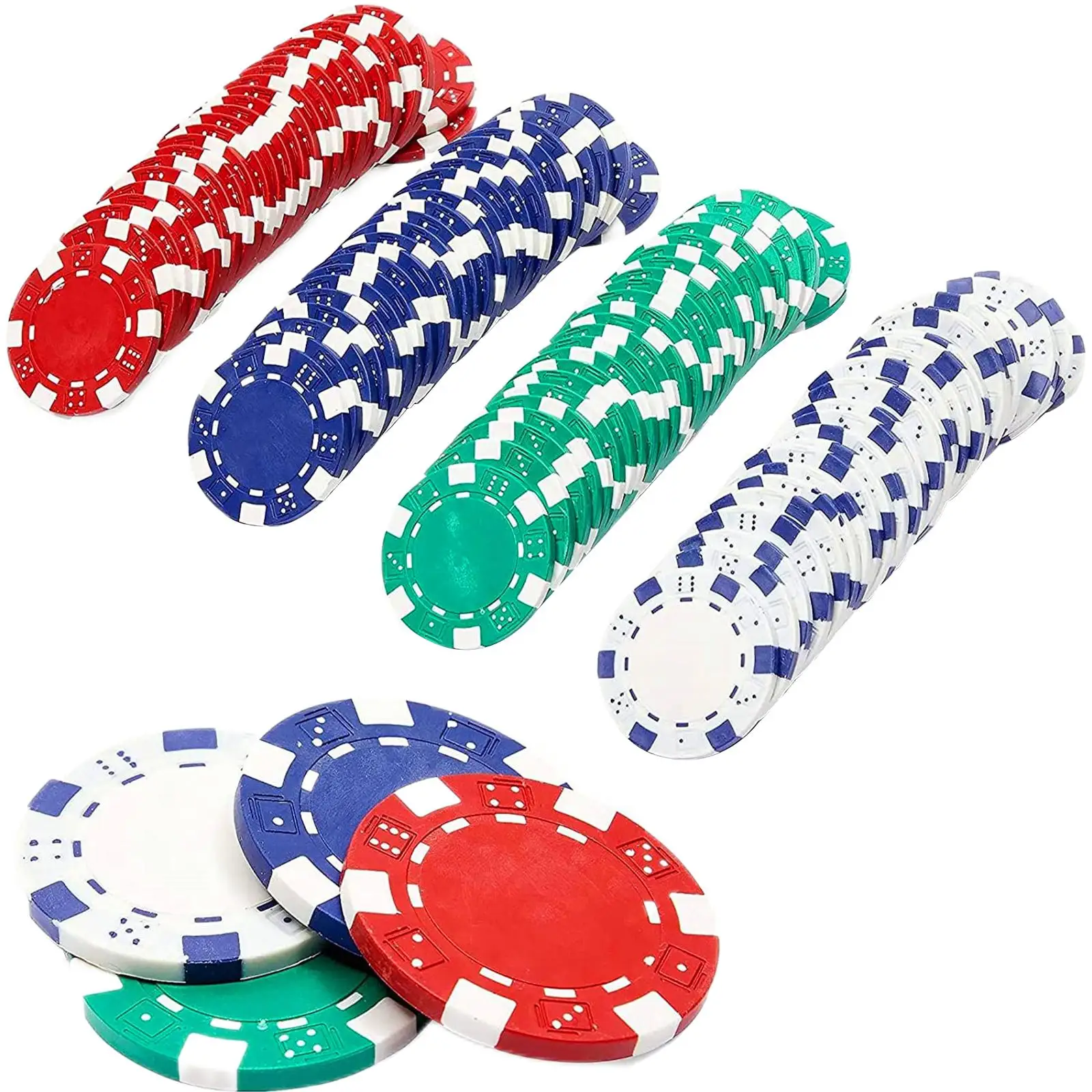 100 Pieces 4cm Poker Chips Multicolor Bingo Chips Markers Counting Discs for Party Activities Poker Bingo Accessories Part