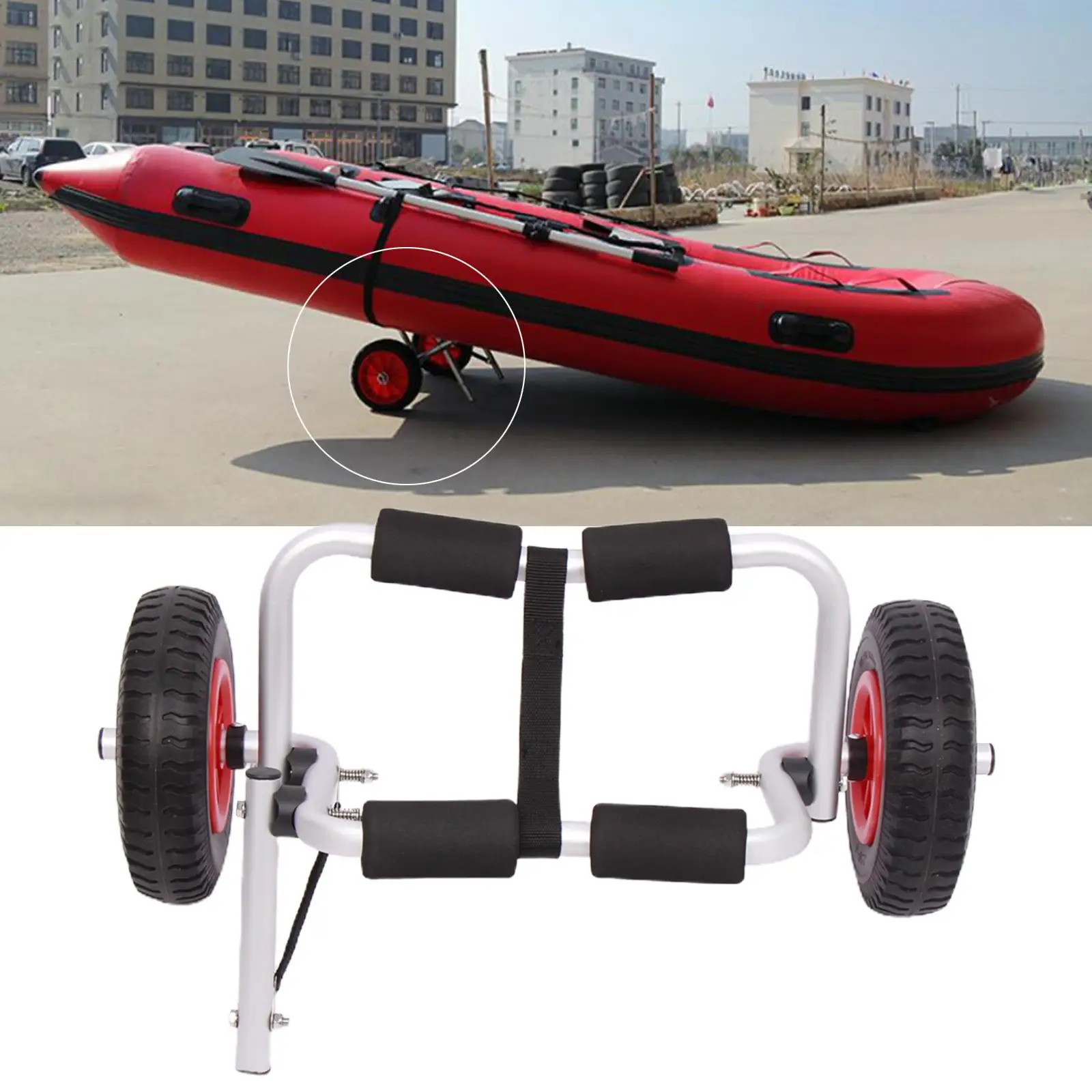 Universal Kayak Cart  Airless Tires Foldable Inflation Free Transport Cart