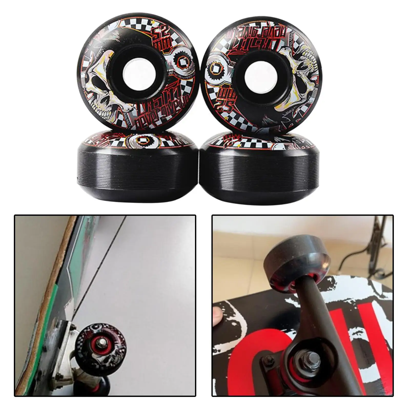 4 Pieces 51D Hardness Skateboard Wheels Outdoor Cruiser Longboard Replacement Wheel Maintain Bearing PU 52mm x 30mm