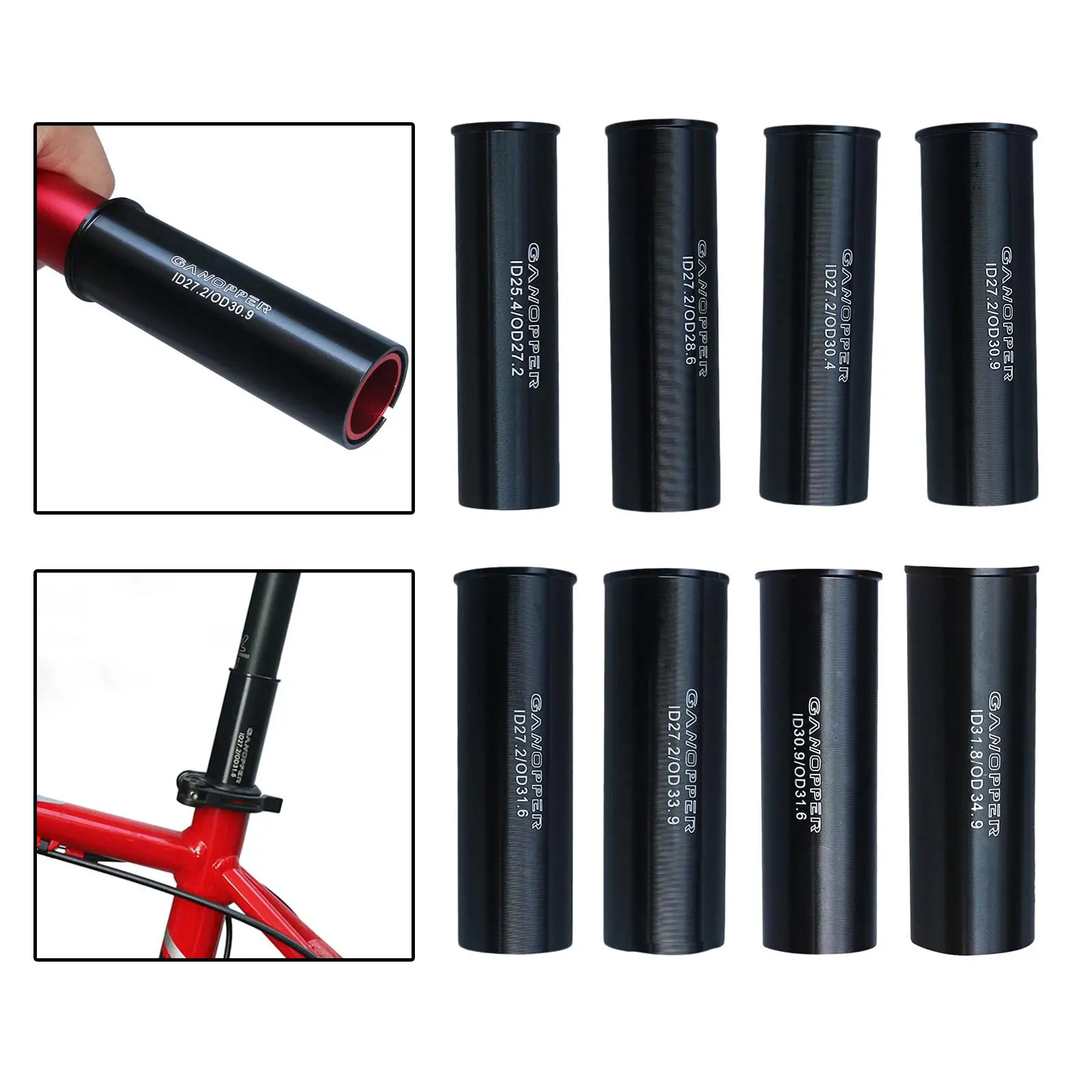 Bicycle Seatpost Shim Aluminum Alloy Reducing Sleeve Converter Adapter for MTB