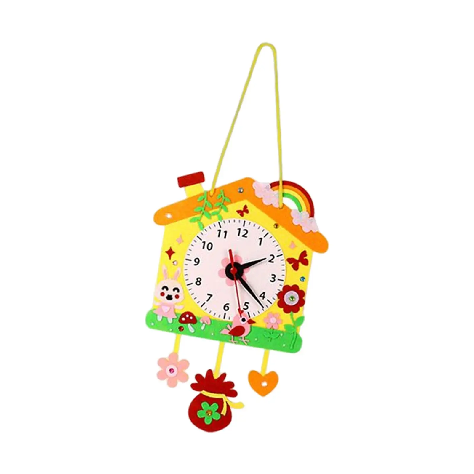 DIY Wall Clock Handmade Material Kit Montessori Educational Toys Crafts Time Cognition Time Clock for Toddlers Boys Decorations