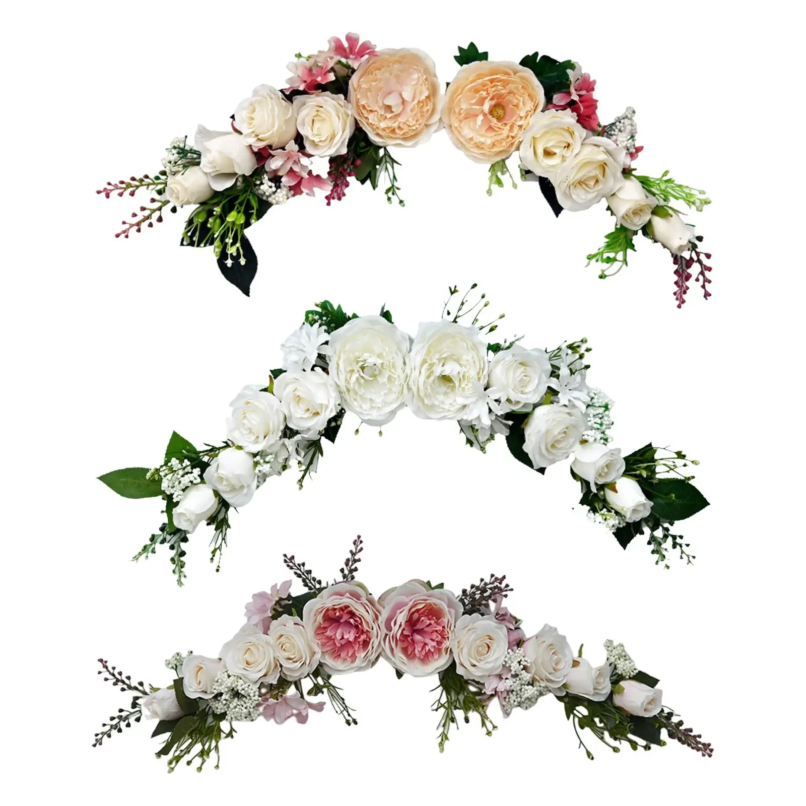 Wedding Arch Flowers, Rustic Artificial Floral Swag for Lintel, Ceremony, Door Wreath Reception Backdrop Home Decoration