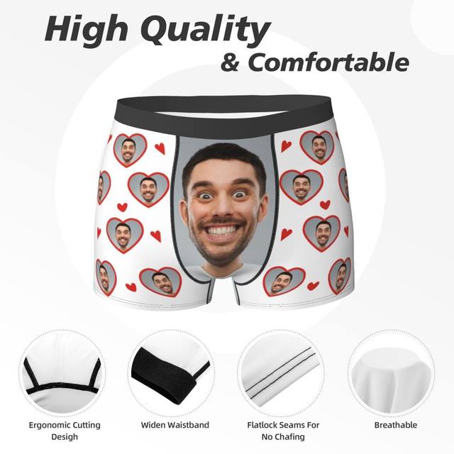 Personalized Boxer Briefs Custom Men Face Photo Underwear Gift For