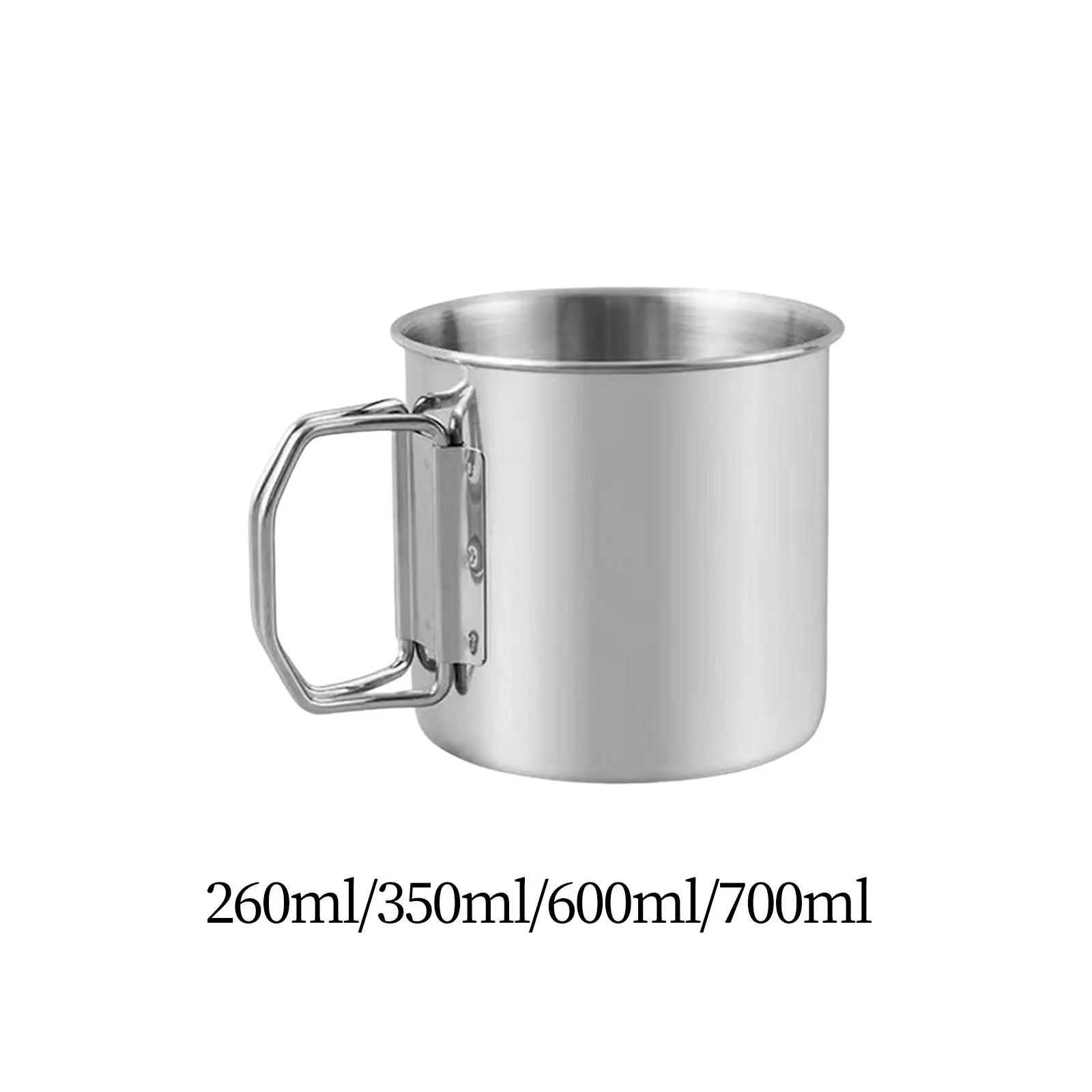Camping Cup Water Cup Drinkware 304Stainless Steel with Foldable Handles Coffee Mug for Outdoor Cooking Picnic Touring Trips