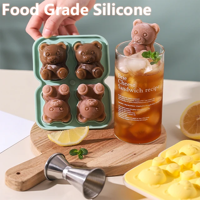 Silicone Bear ice Cube Mold 4 Grid 3D Teddy Bear Shape Ice Cube for Coffee  Milk Tea Whiskey Jelly Maker Summer Cool Home Gadgets - AliExpress