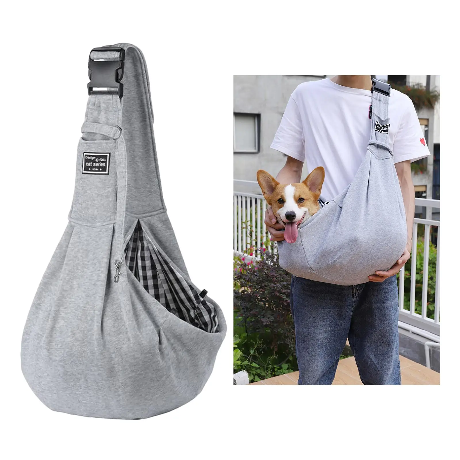 Collapsible Pet Sling Carrier Bag Cat Dog Outdoor Tote Accessories Hiking Portable Hand Free Adjust Buckle Single Shoulder Bag
