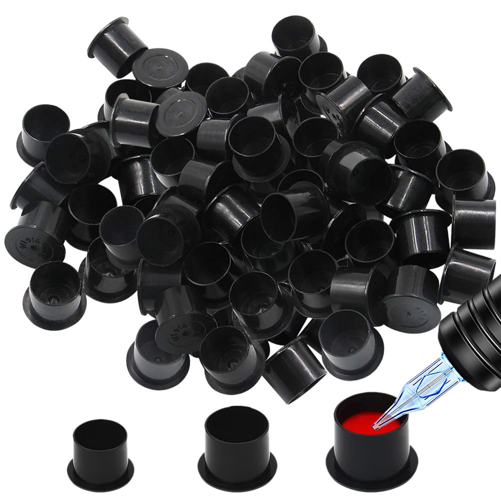 Best of 100 / 1000Pcs Tattoo Caps Cups With Base Disposable Pigment Cups Microblading Makeup Ink Cups Black Pigment Ink Caps Accessories Reviews & Tips