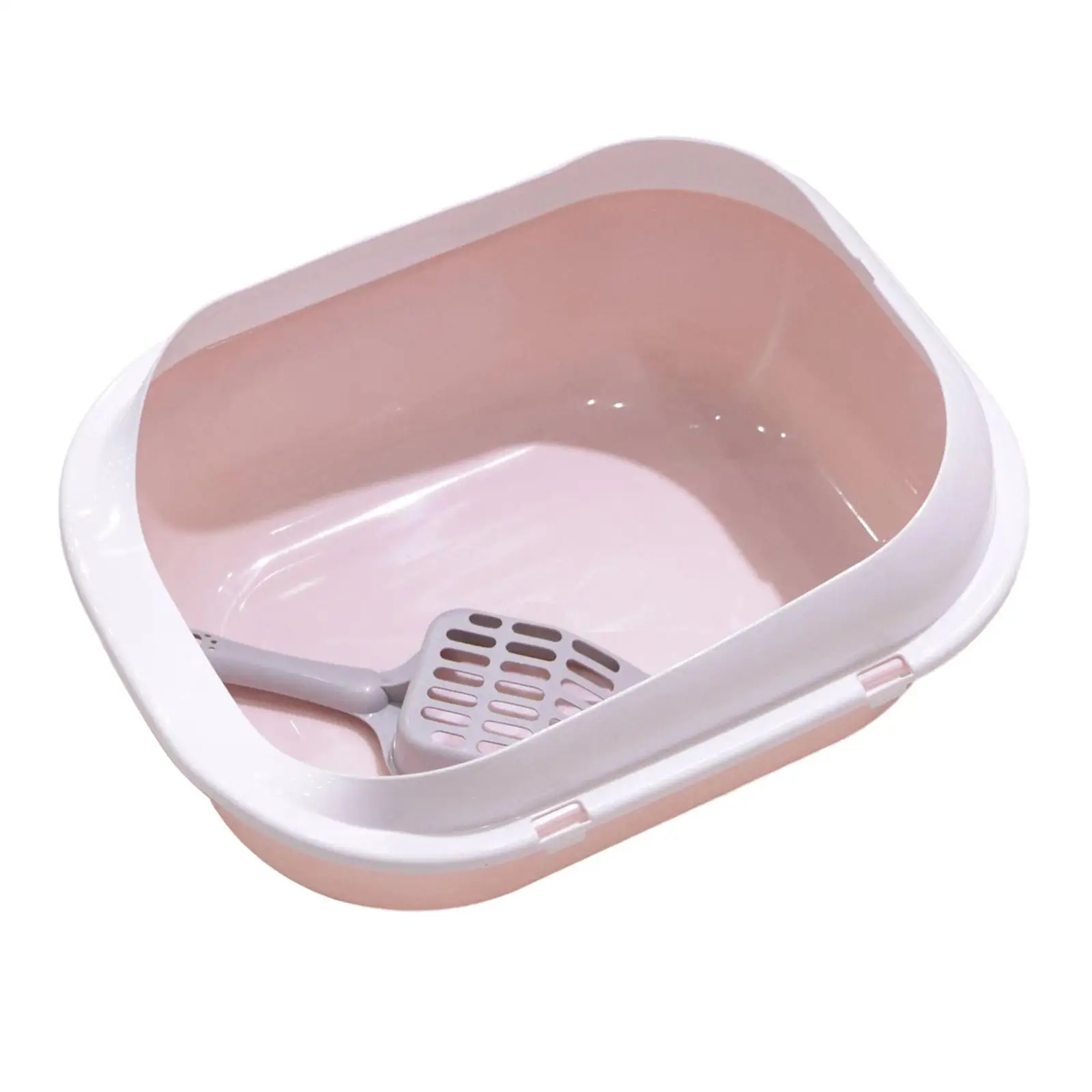 Cat Litter Box Open Top Pet Litter Tray High Sided Cat Sandbox Kitty Litter Pan for Small Animals Easy to Clean Pets Accessories