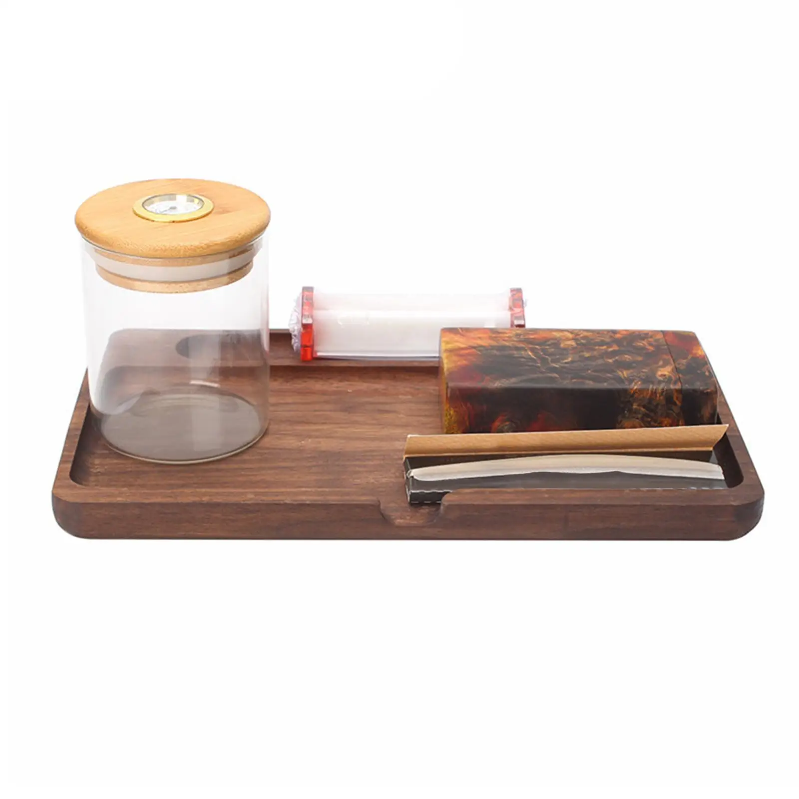 Multipurpose Wood Rolling Tray Durable Smoking Rolling Tray for Tobacco Herb Grinding