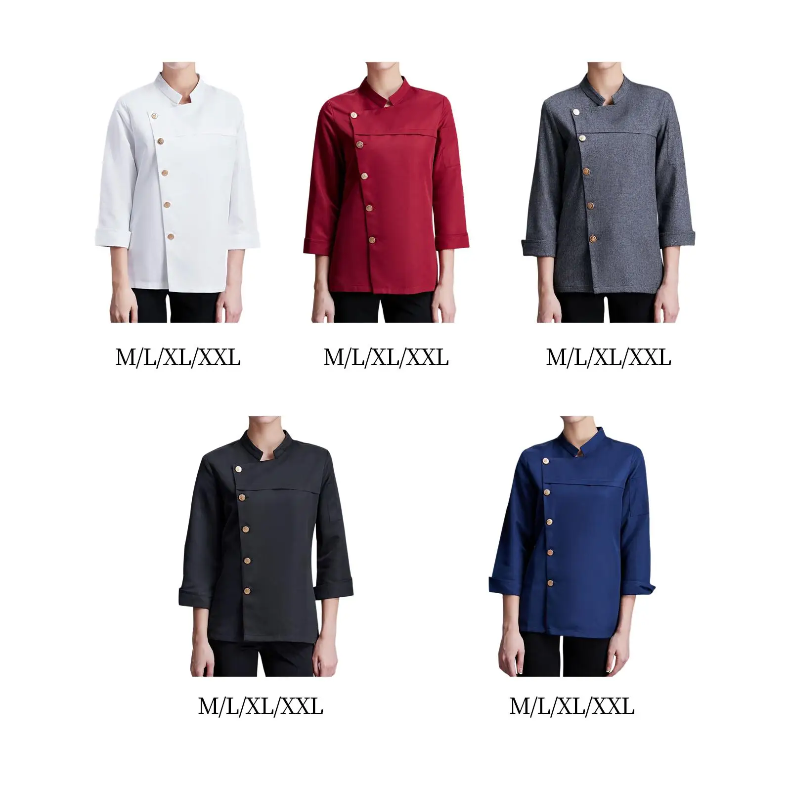 Men Women Chef Coat Jacket Waiter Waitress Apparel Uniform Cooking Breathable Workwear for Hotel kitchen Service