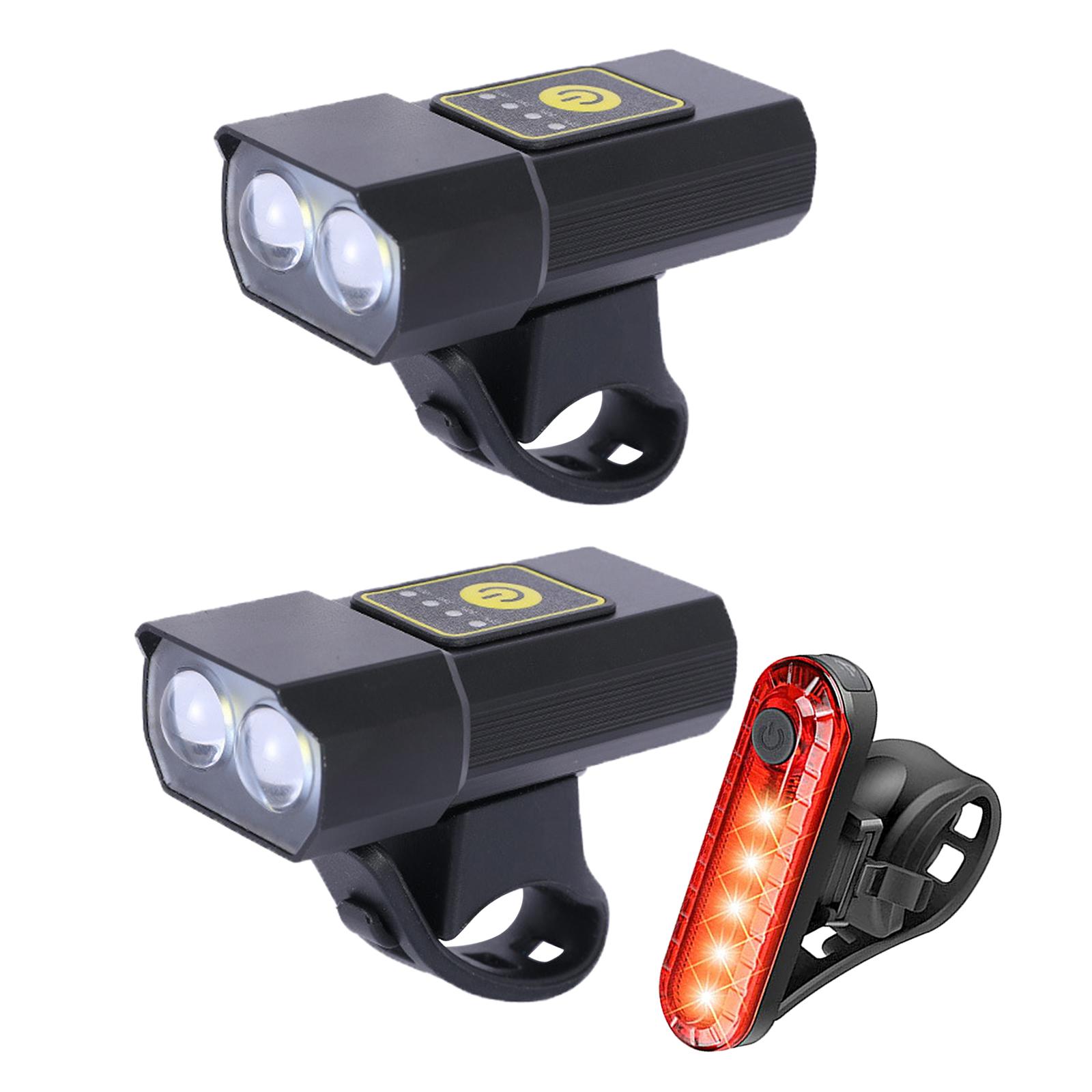 USB Bike Headlight, Waterproof Bicycle Front Light Head Light Rotatable Bracket for MTB Mountain Road Bike Cycling