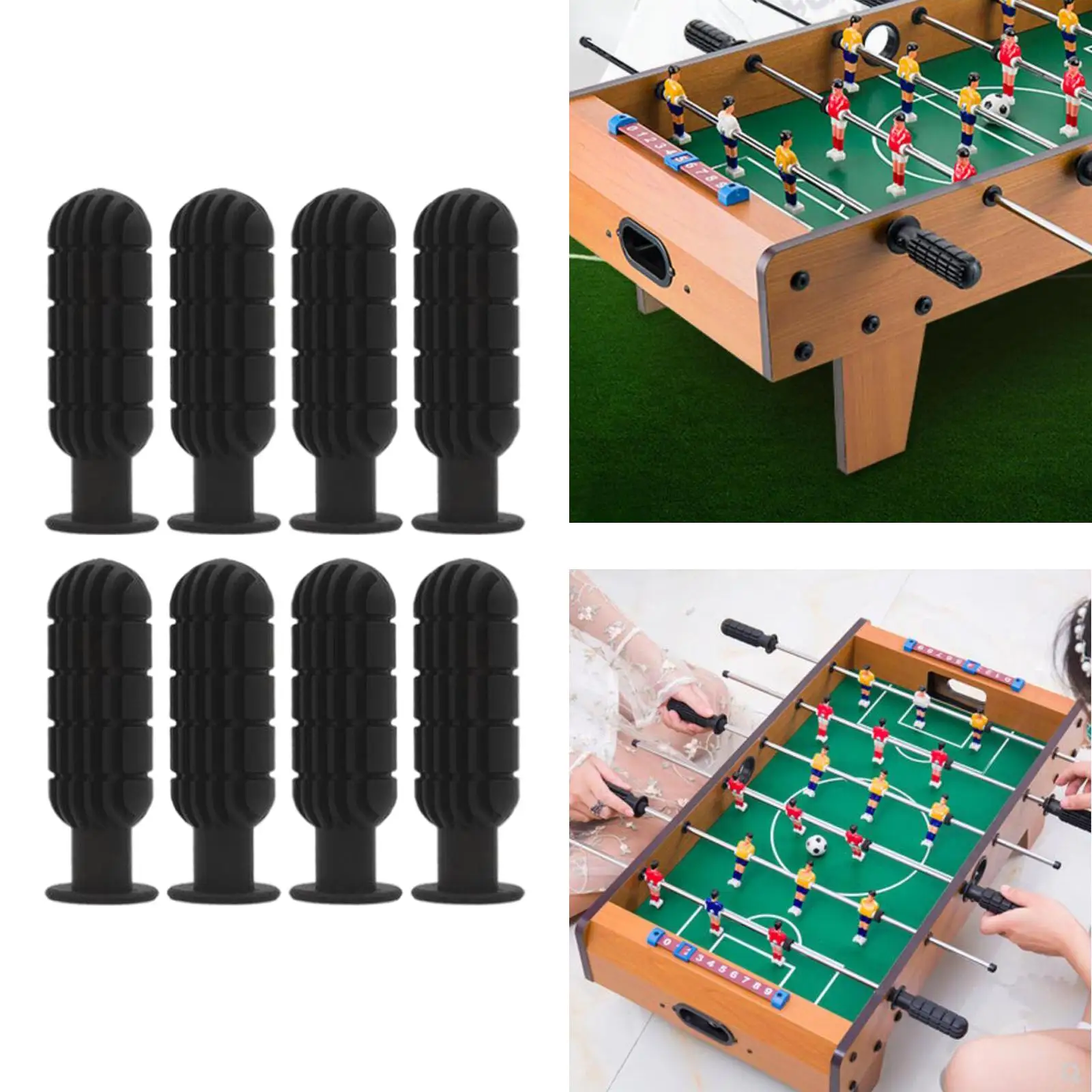 Premium Replacement Handles for Standard Foosball Tables, Black